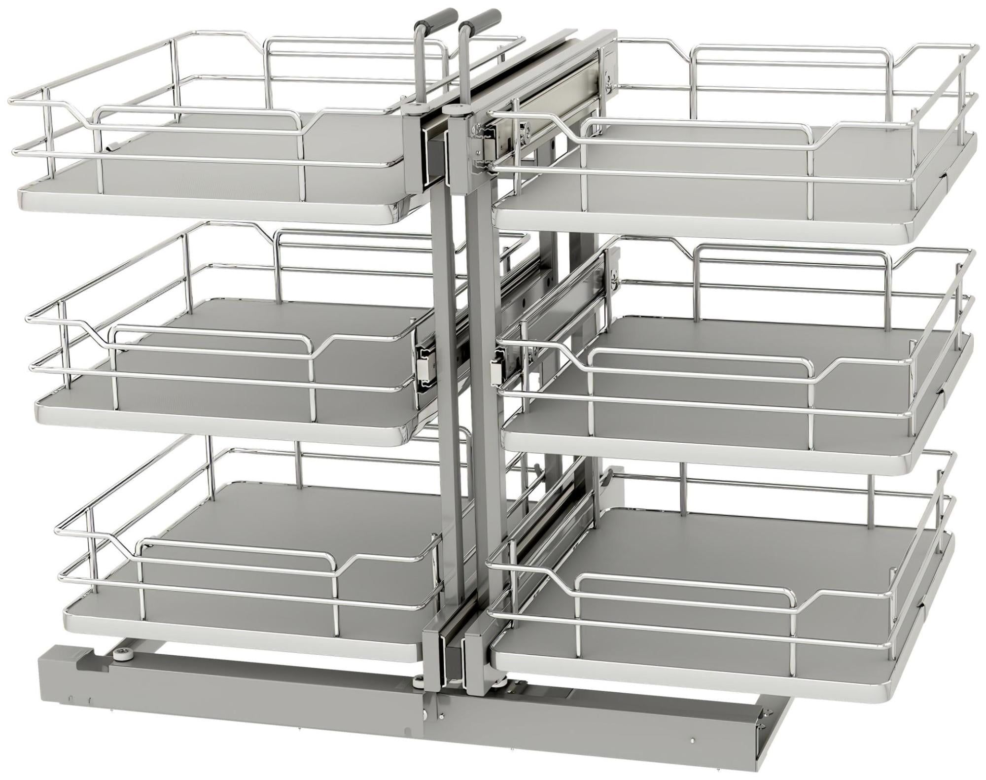 Steel 3-Tier Pullout Solid Bottom Organizer for Blind Corner Cabinets