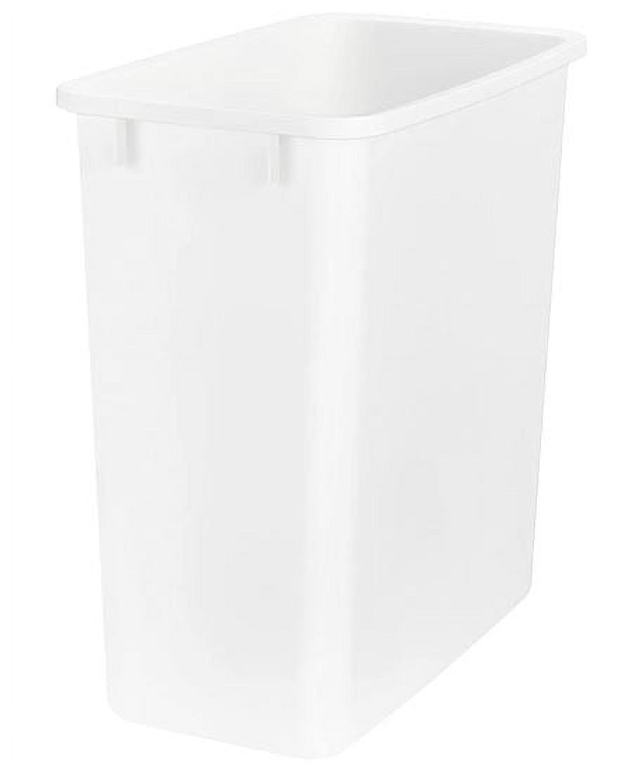 White Polymer Pull-Out Trash Container, 20 Quart