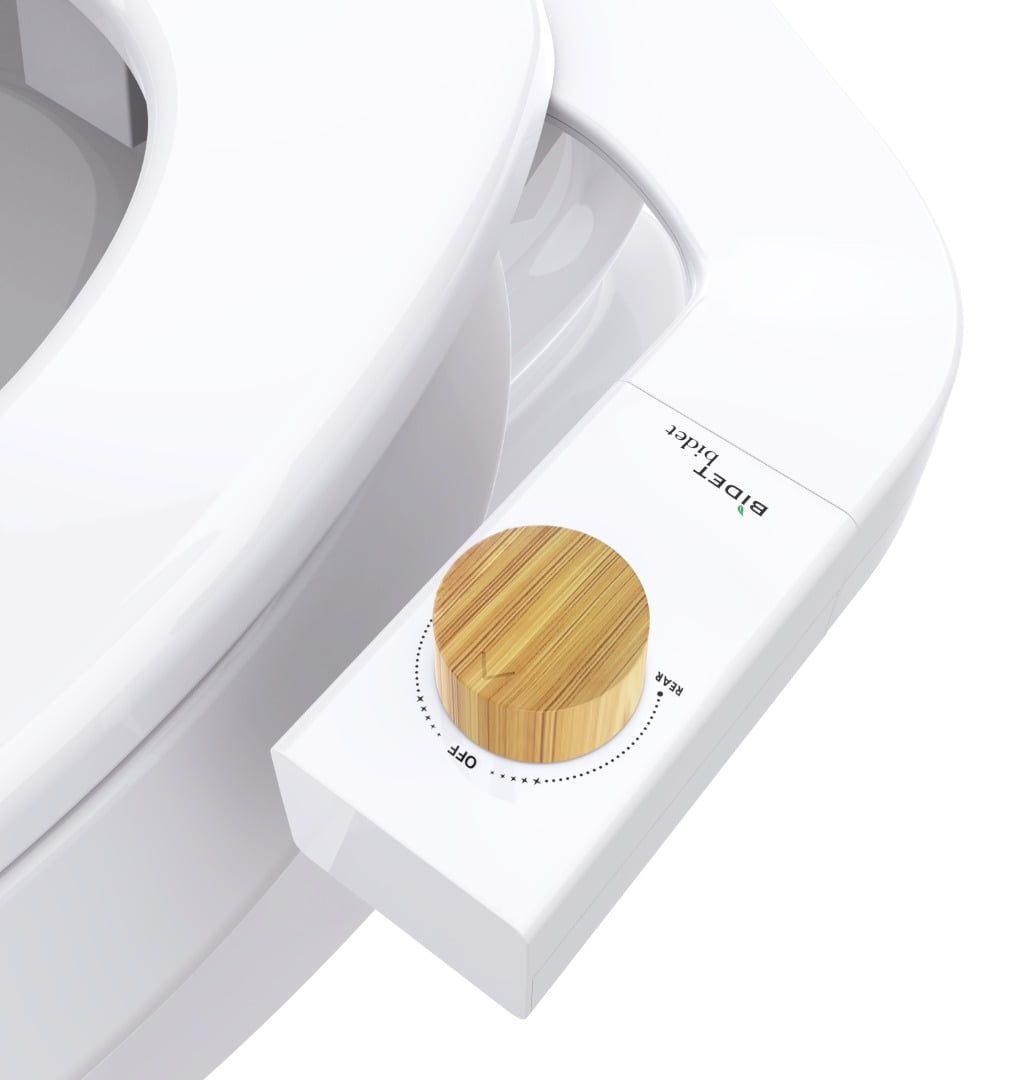 Ultra-Slim White Bamboo Manual Bidet Attachment