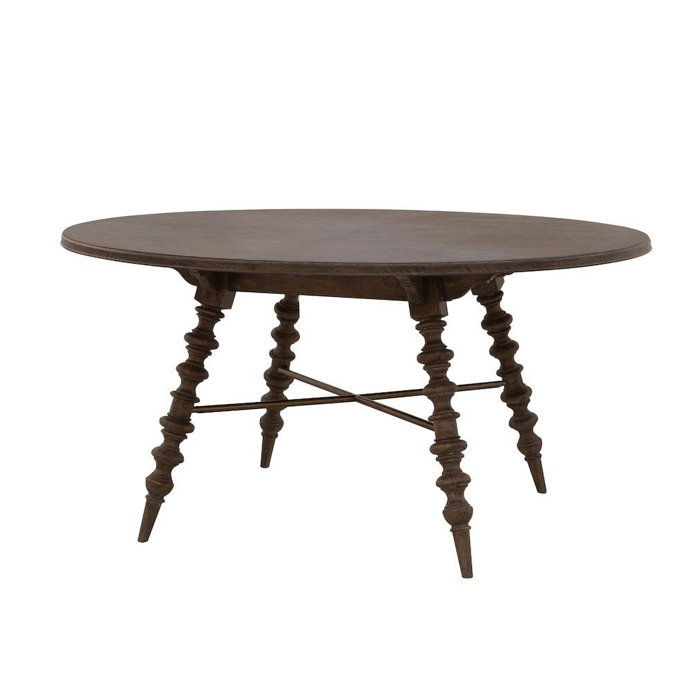 Revival Row 60" Round Brown Wood Bar Height Table