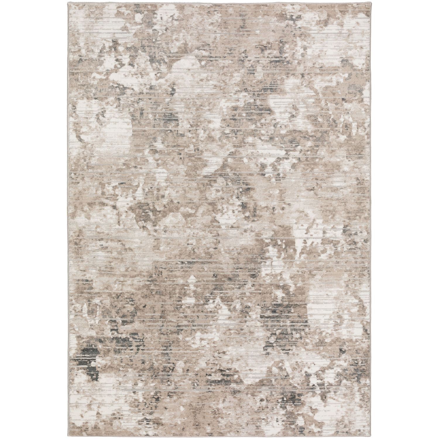 Taupe Rectangular Wool and Synthetic Rug 3'2" x 5'1"