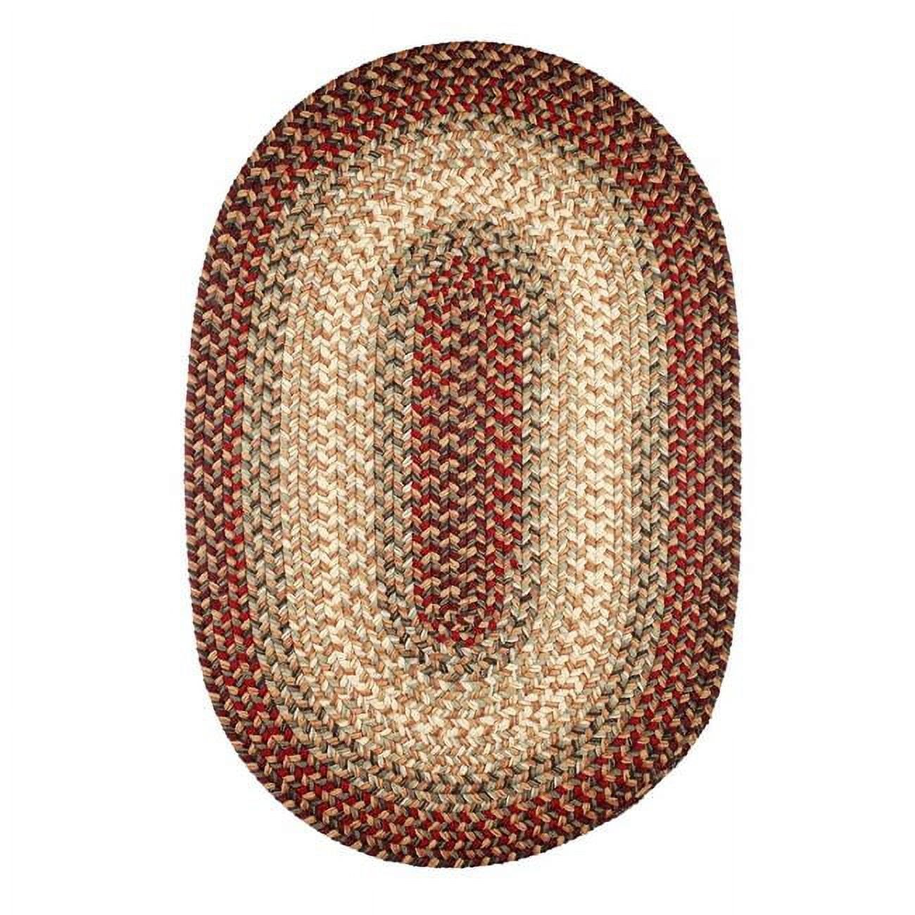 Spanish Red 6' Round Braided Synthetic Rug
