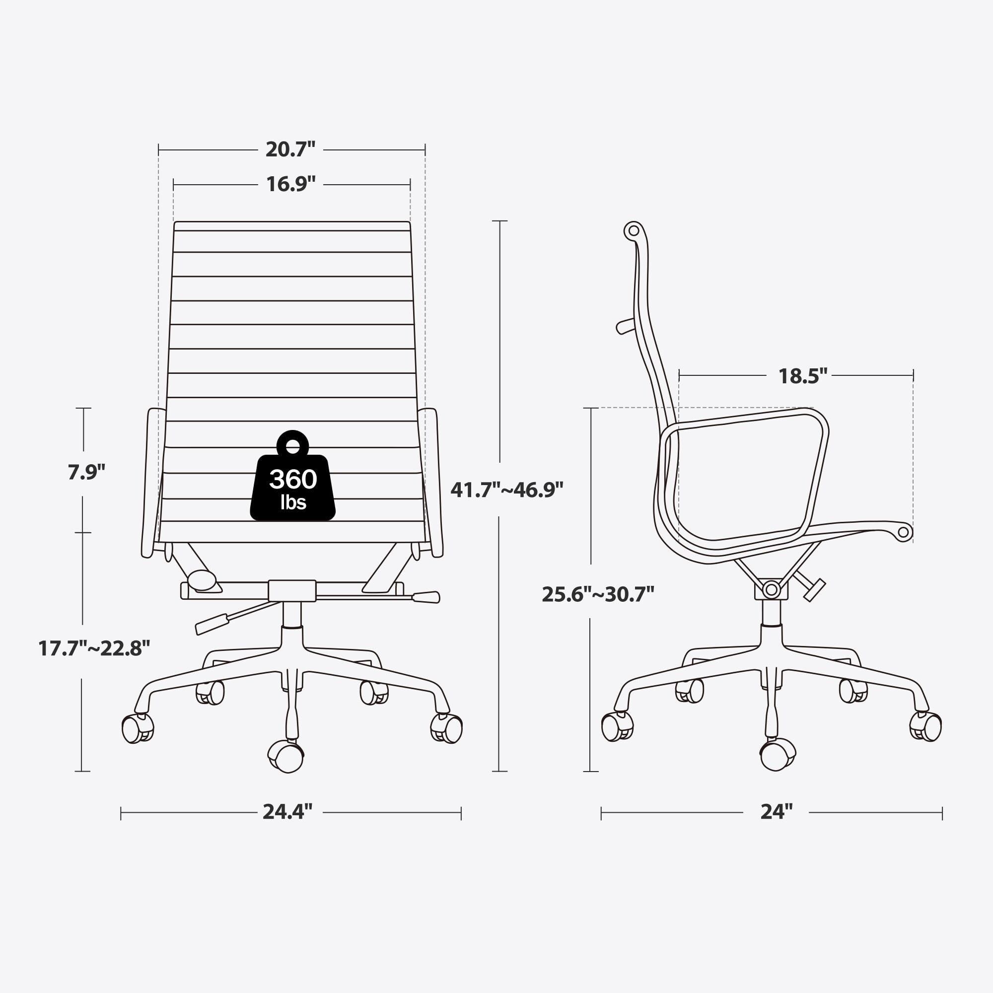 White High Back Swivel Leather Office Chair with Aluminum Base