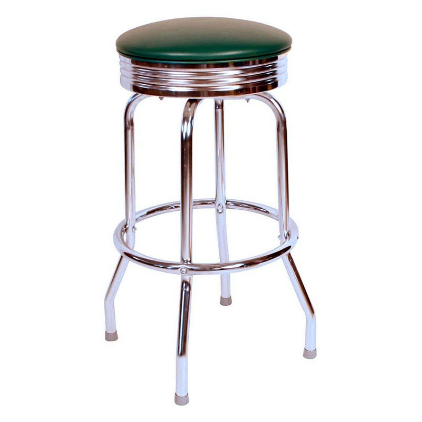 Green Chrome 30" Swivel Bar Stool with Vinyl Seat