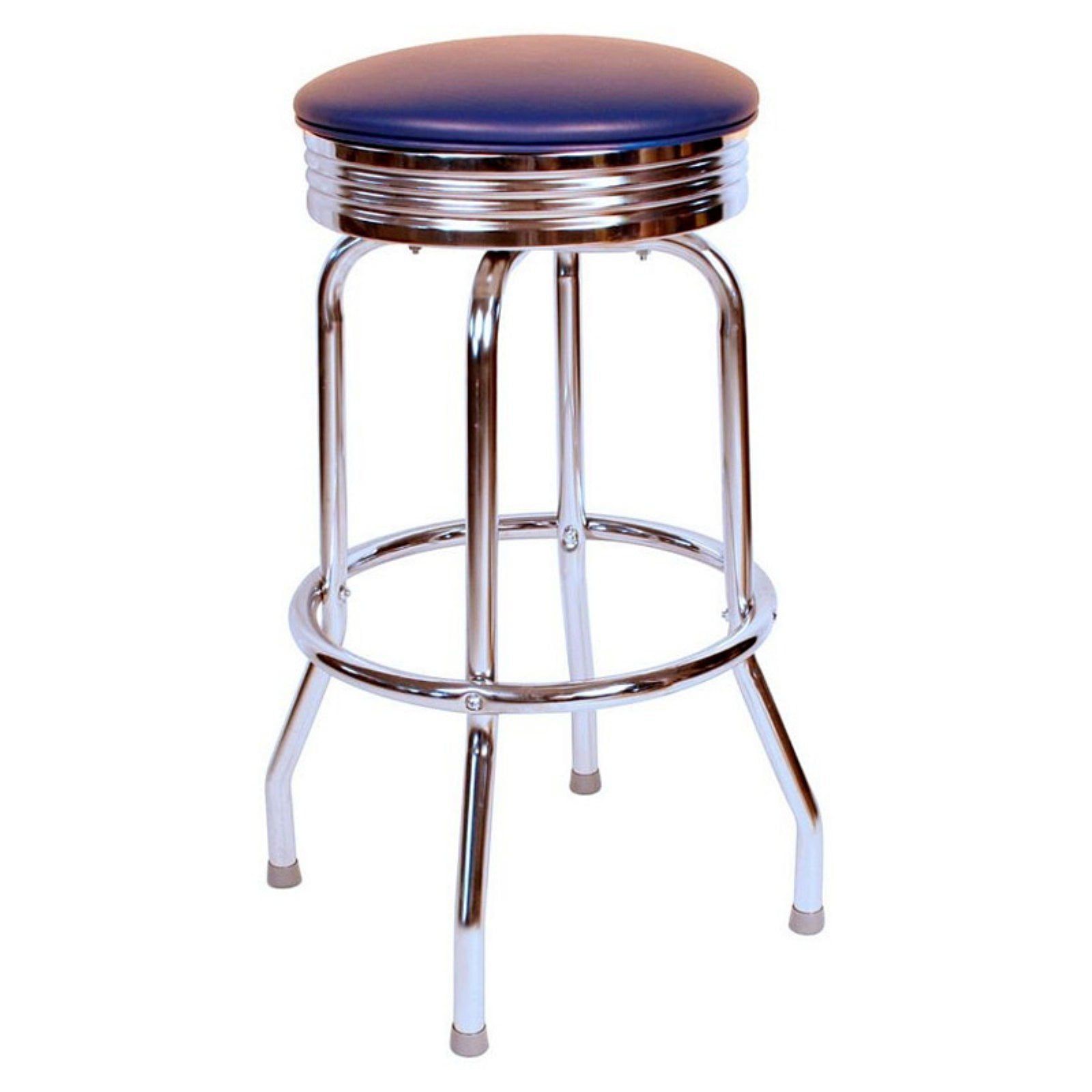 Chicago Bears Retro Blue Chrome Swivel Bar Stool, 30 in.