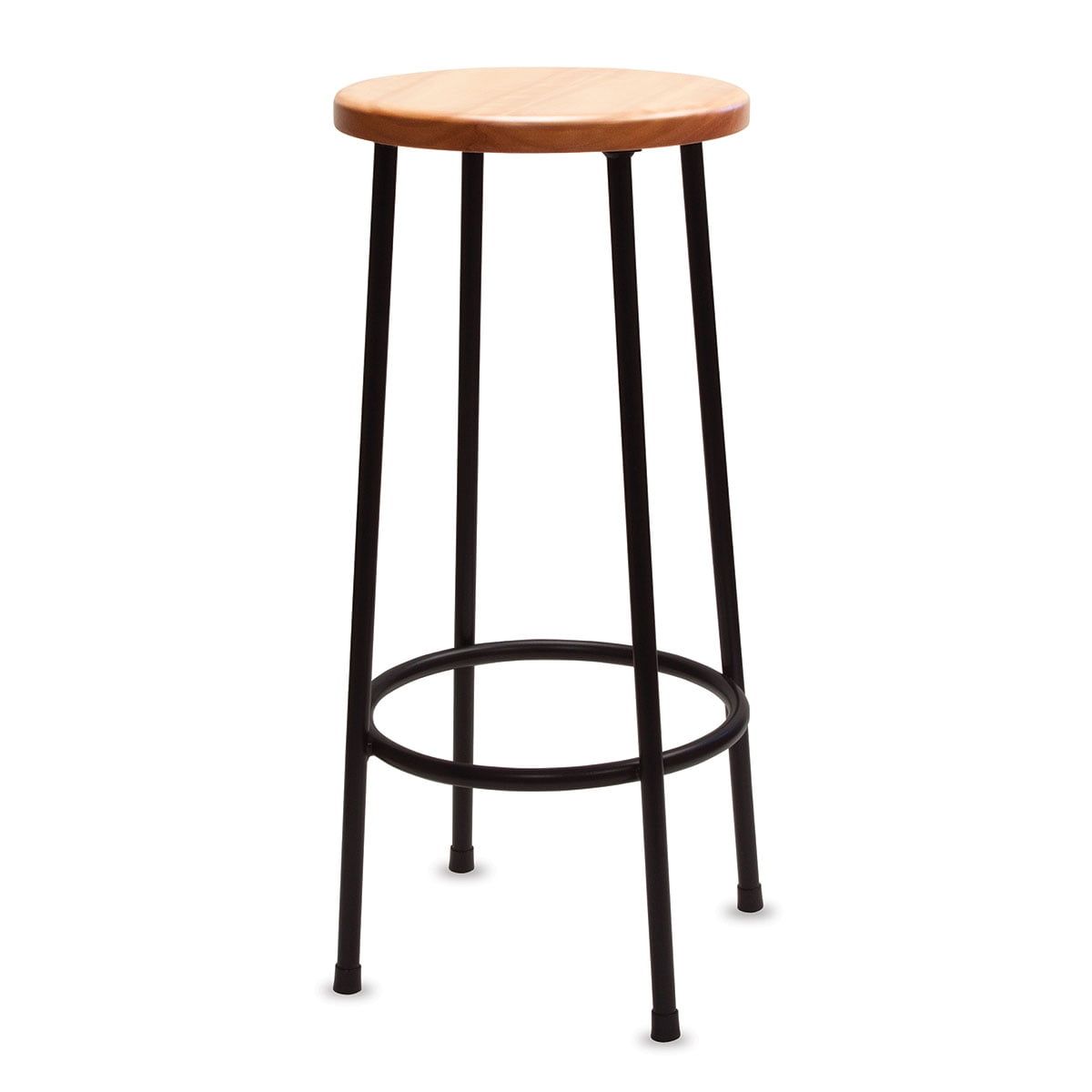 Richeson 30" Lyptus Wood and Black Steel Stool