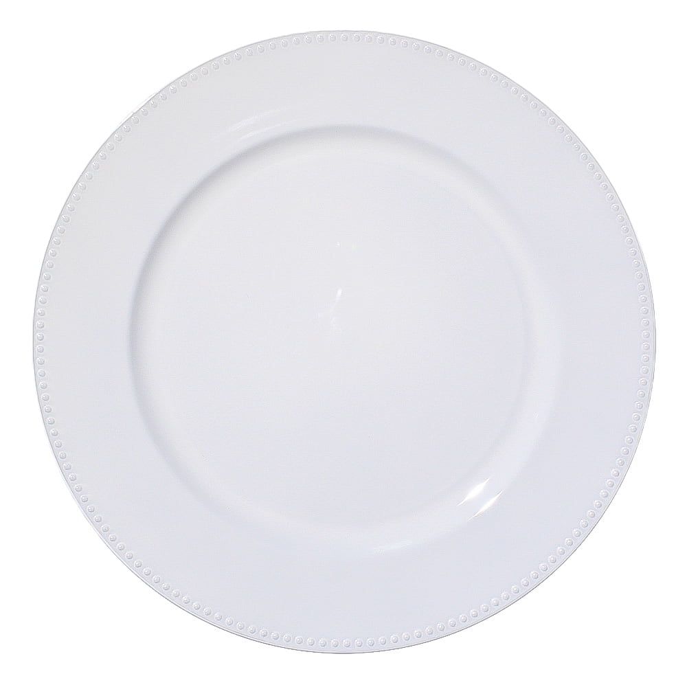 Richland 13" White Beaded Acrylic Charger Plates Set of 12