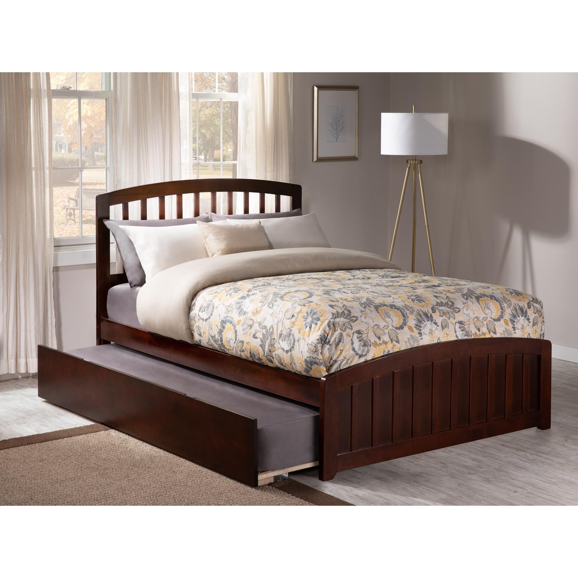 Richmond Mission-Shaker Full Bed with Urban Trundle in Walnut