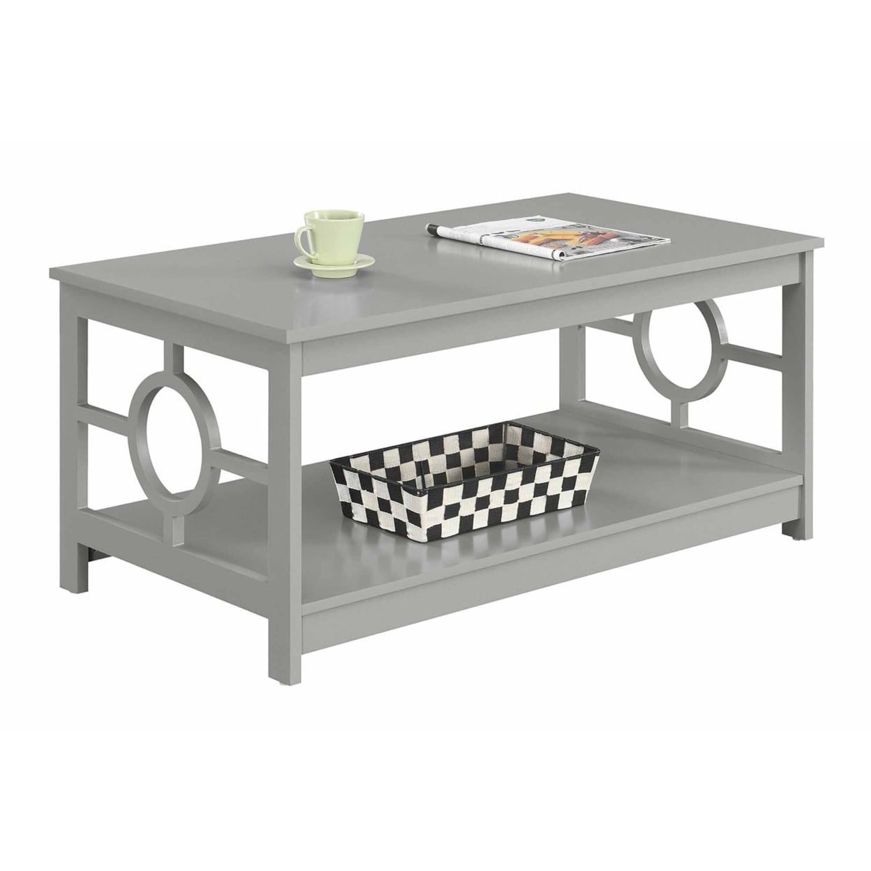 Contemporary Gray Ring 40" Rectangular Coffee Table