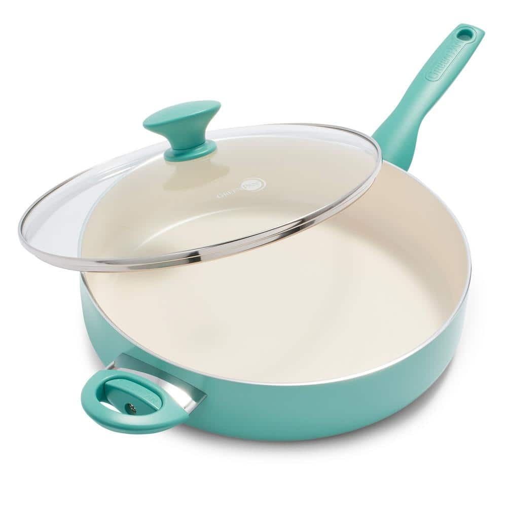 Turquoise 5Qt Aluminum Nonstick Saute Pan with Lid