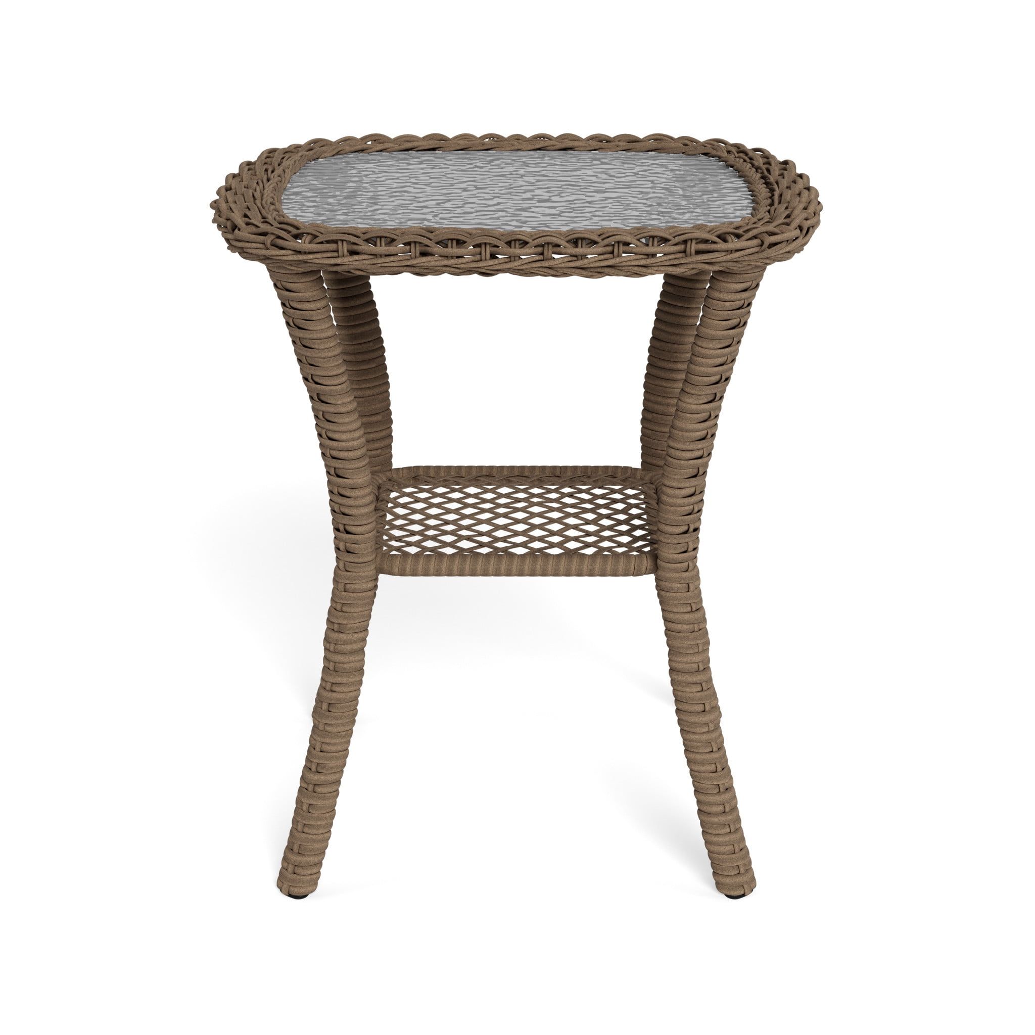 Rio Vista Sandstone Wicker and Glass Side Table