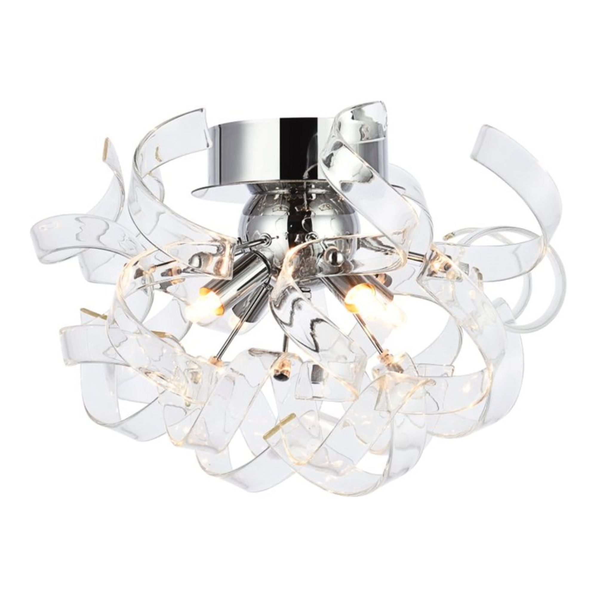 Ritz 14" Chrome and Glass 4-Light Flush Mount