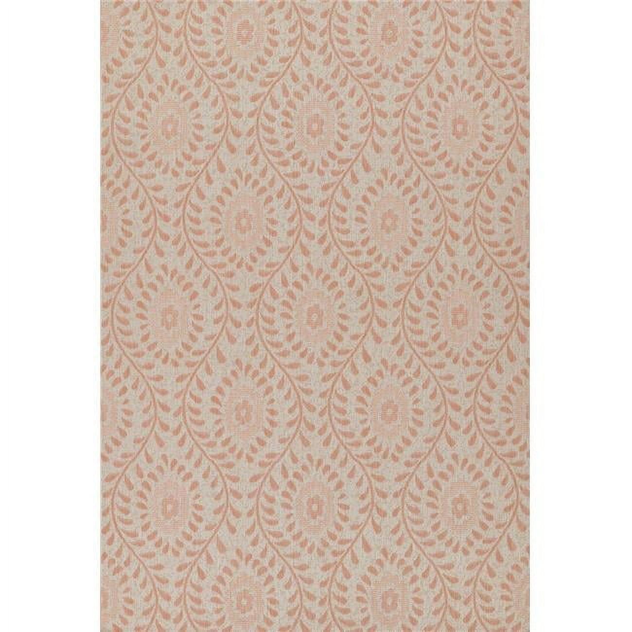 Coral Rectangular Tufted Synthetic Indoor/Outdoor Rug 3 ft 3 in x 5 ft