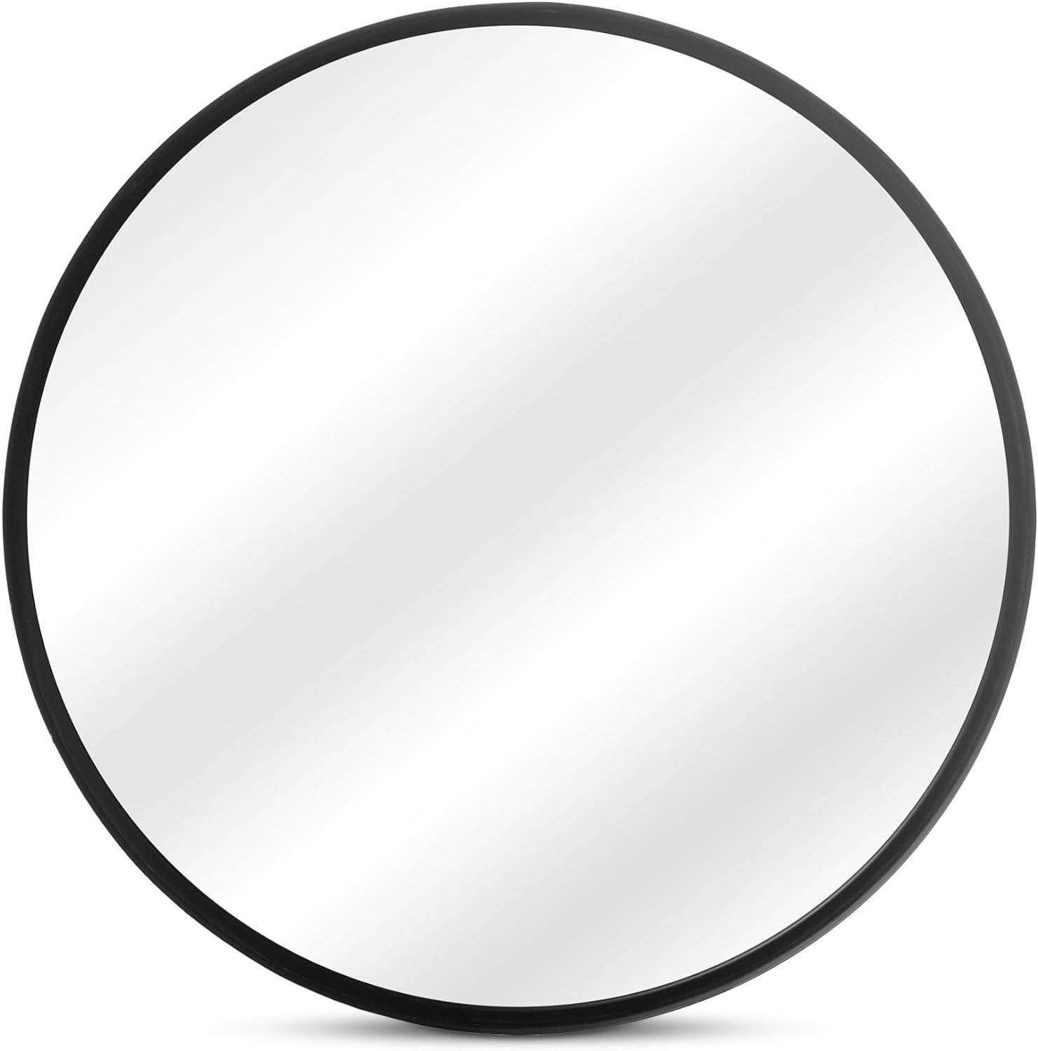 Black Round Minimalist Wall Accent Mirror