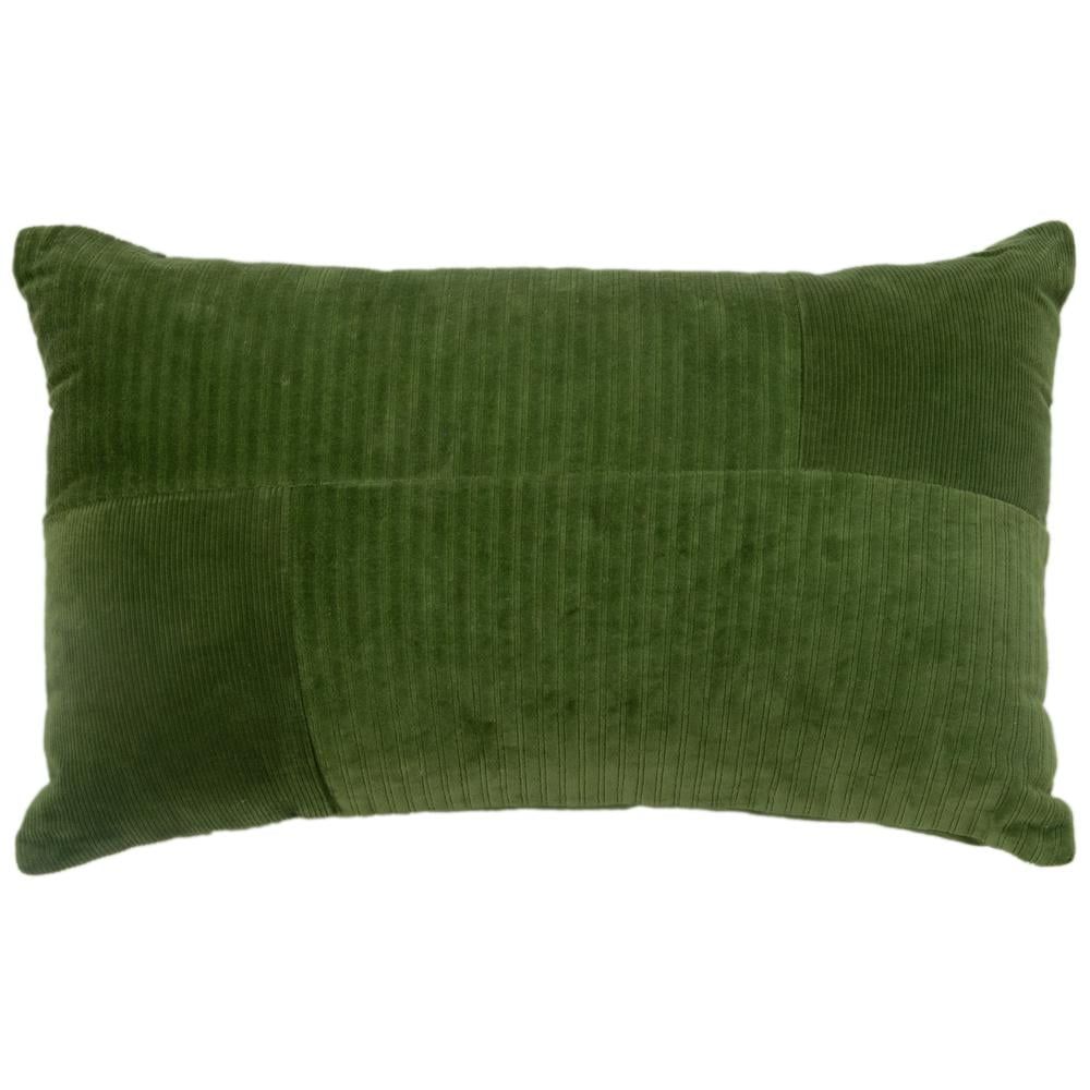 Forest Green Cotton Velvet Corduroy 14" x 20" Pillow Cover