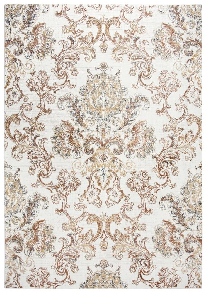 Bristol Beige and Copper Hand-Knotted Wool Area Rug 2' 7" x 8'