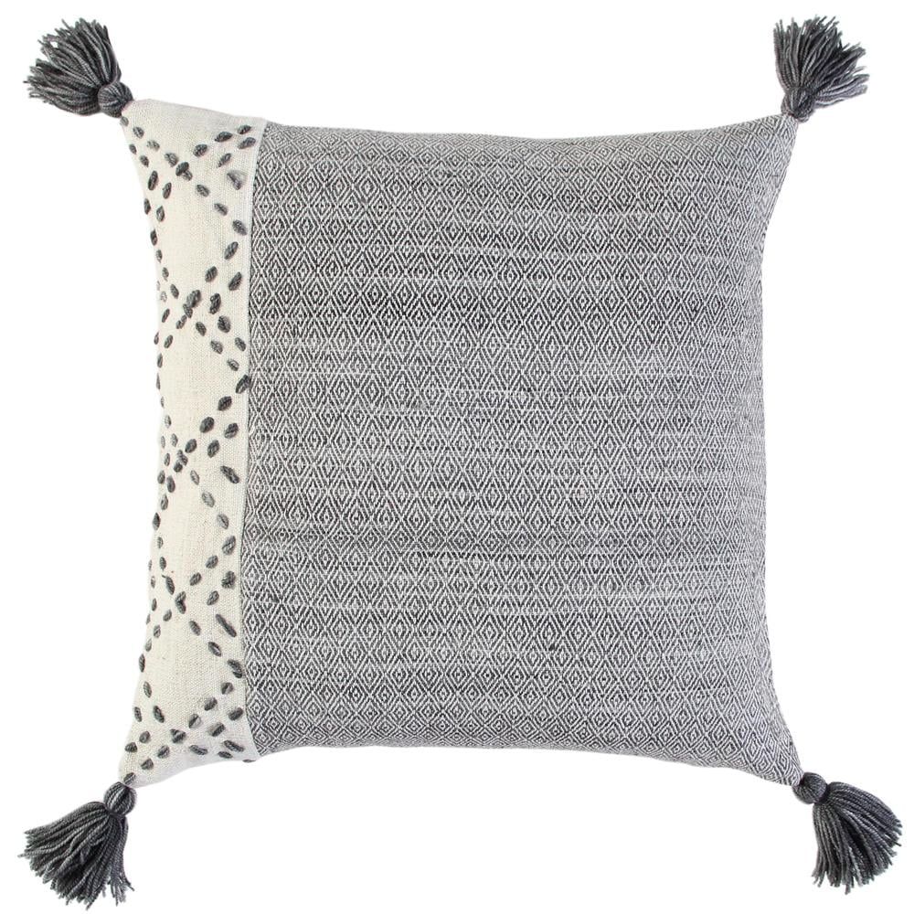 Modern Industrial Khaki & Ivory Diamond Woven 20" Pillow Cover