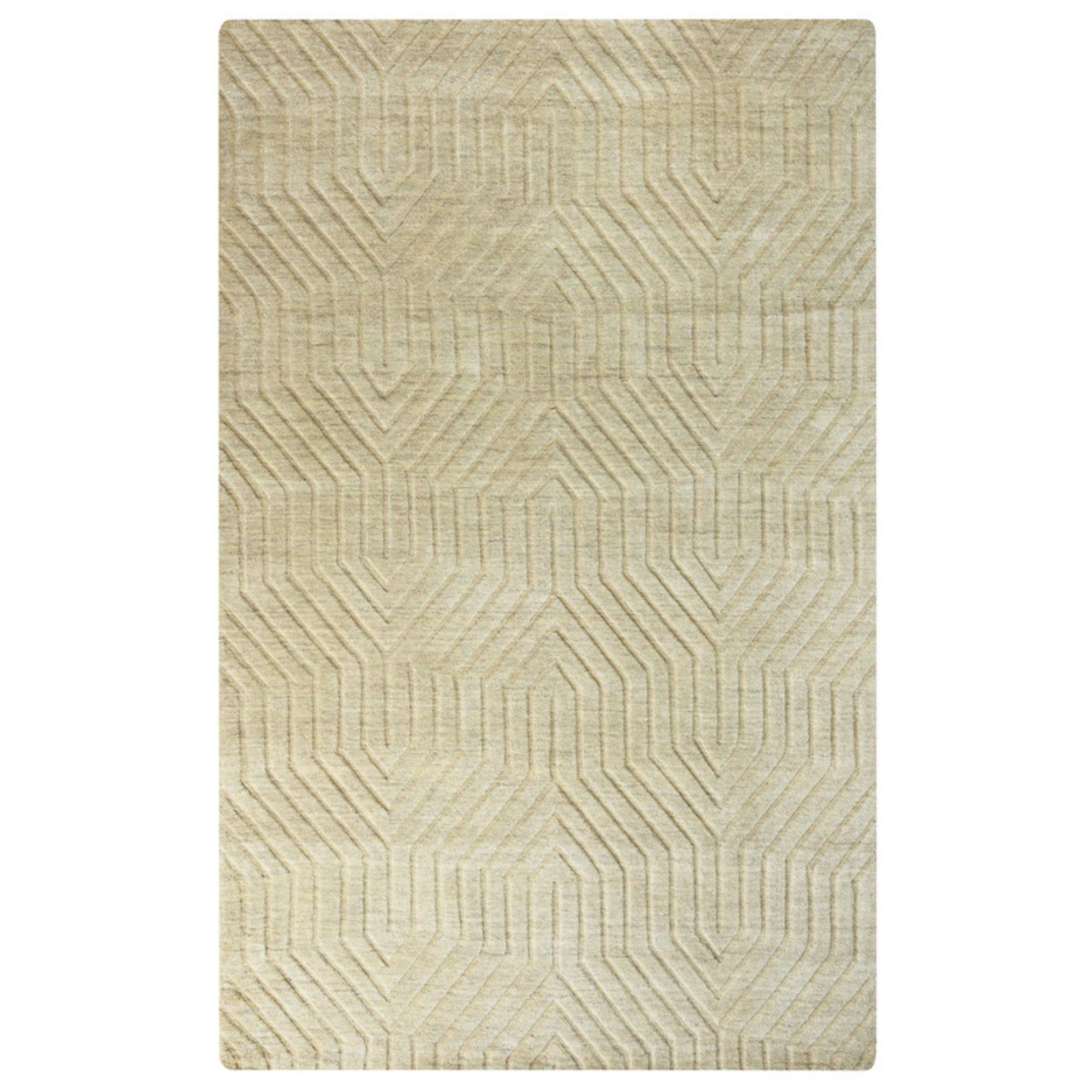 Handmade Technique Solid Wool Rectangular Rug 5' x 8'