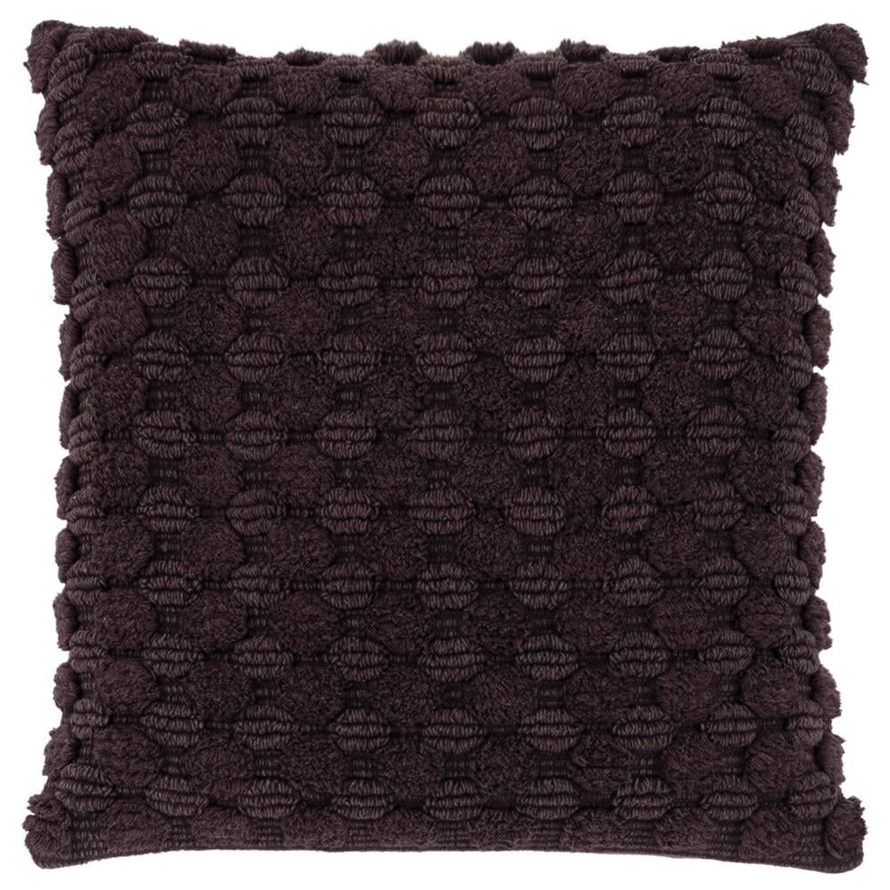 Dark Wine Textured Cotton Accent Pillow 20" x 20"