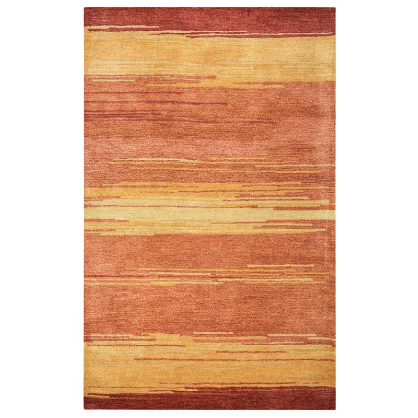 Handmade Red and Gold Wool Tufted Area Rug