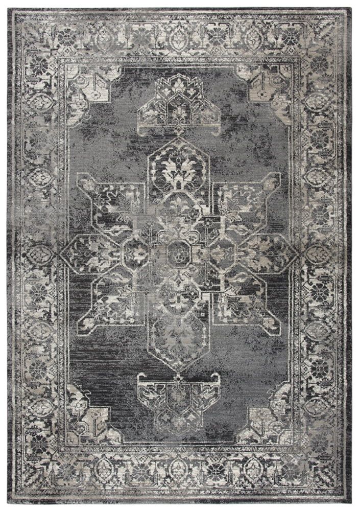 Gray Synthetic Stain-resistant Rectangular Area Rug 3'3" x 5'3"