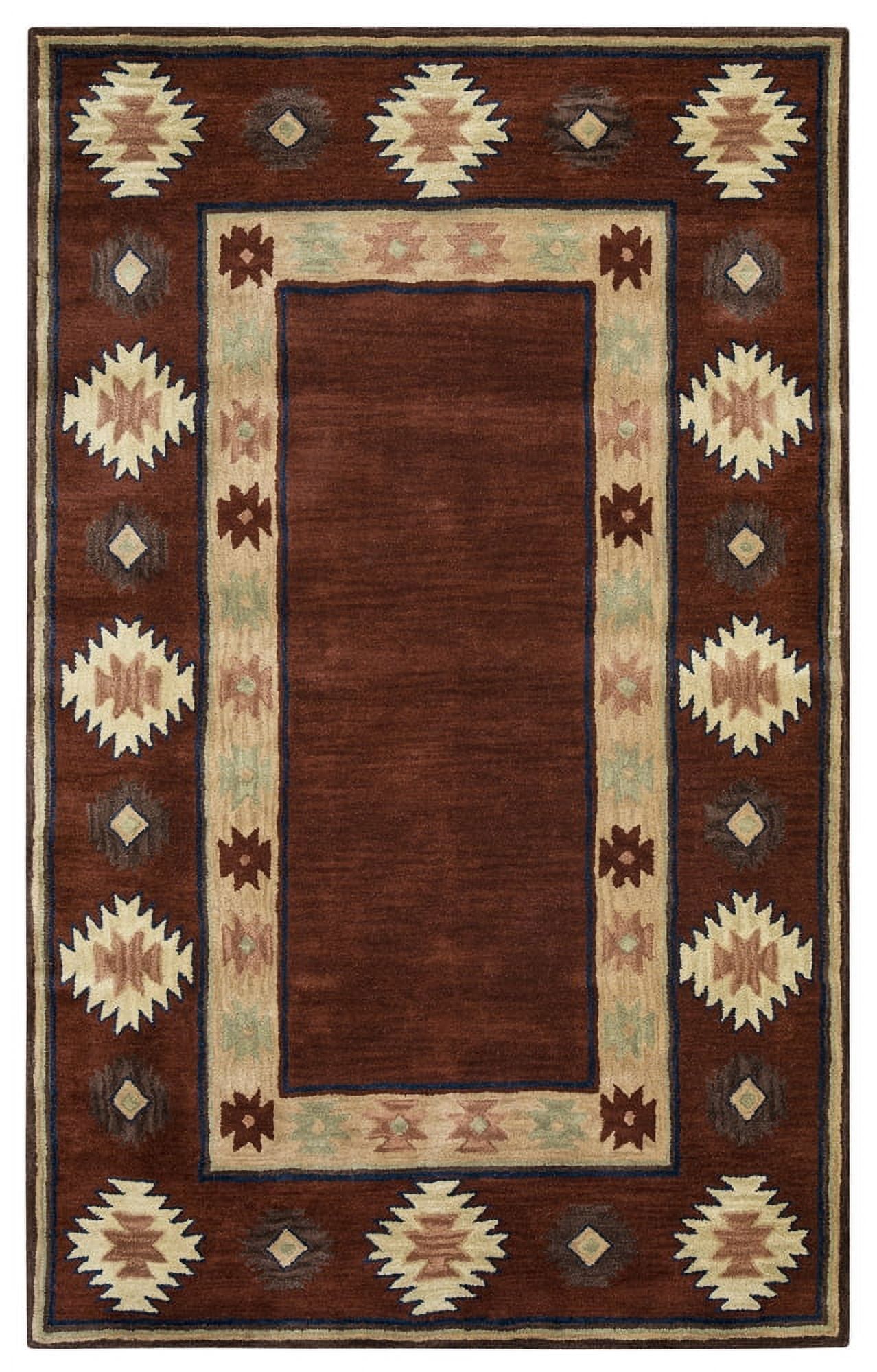 Handmade Red Wool Southwestern 6'6" x 9'6" Area Rug
