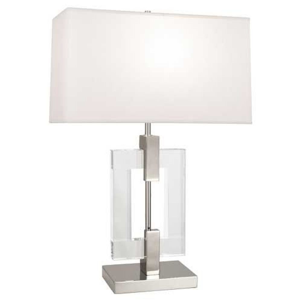 Lincoln 29'' Polished Nickel & Crystal Geometric Table Lamp