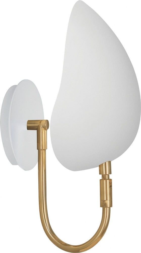 Modern Brass Adjustable Arm Wall Sconce in Satin White