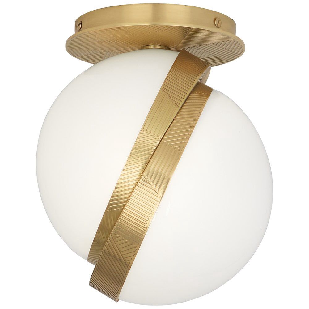 Modern Brass LED Flushmount Ceiling Light - Indoor/Outdoor