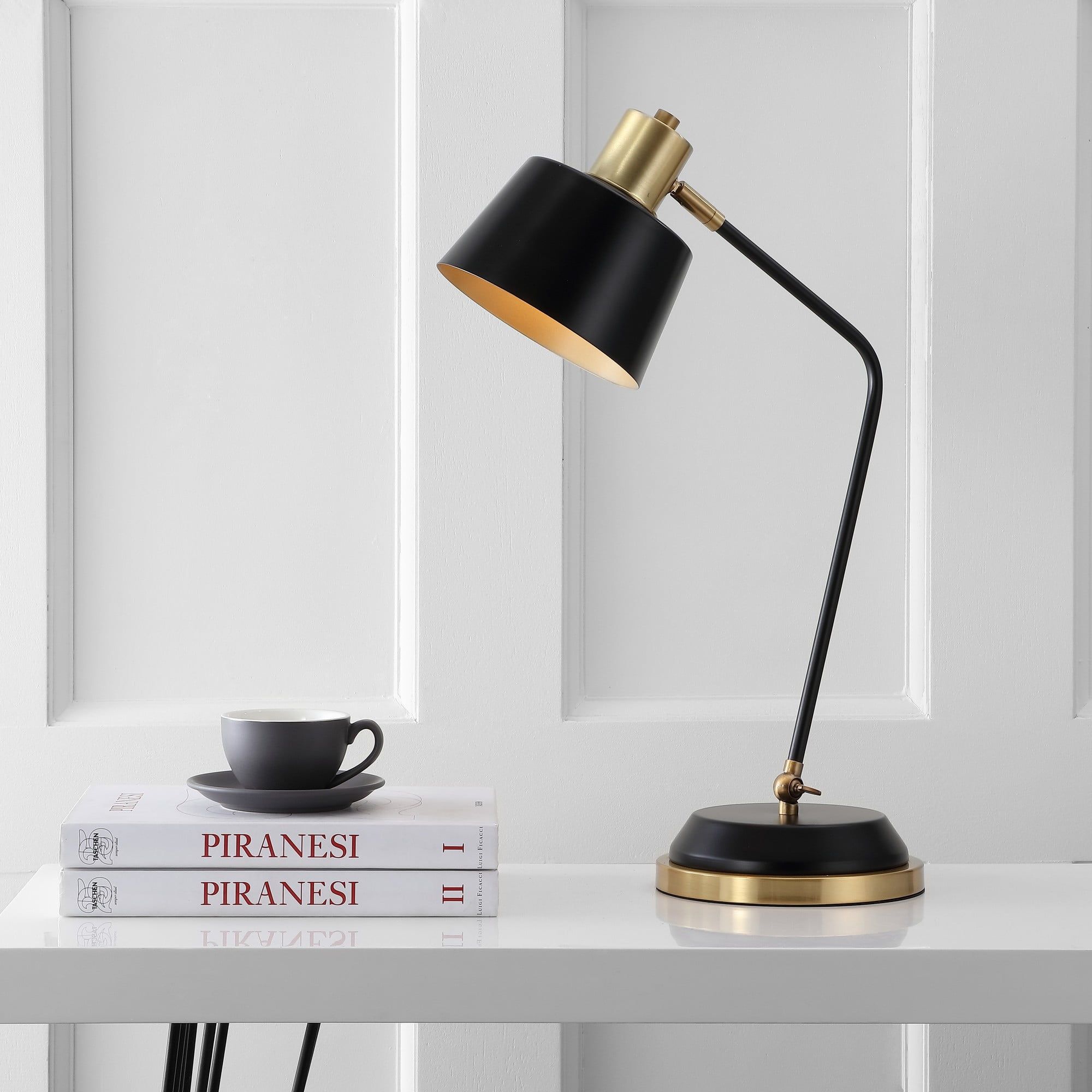 Black and Brass Adjustable Metal LED Desk Lamp