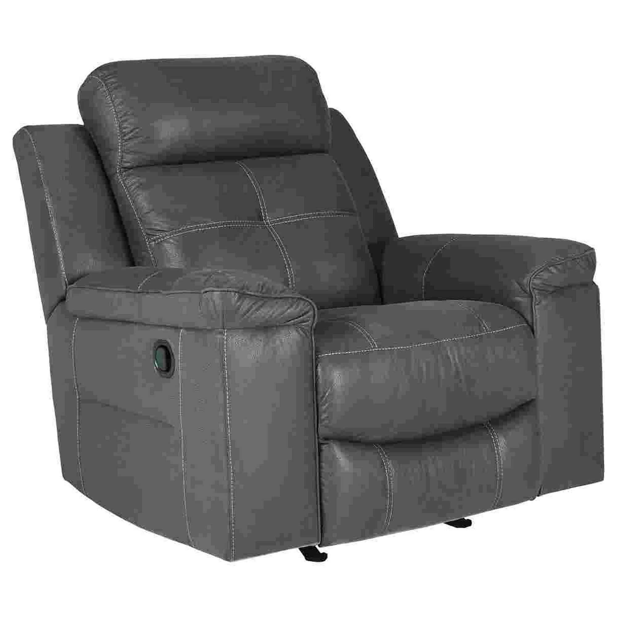 Dark Gray Faux Leather Contemporary Recliner