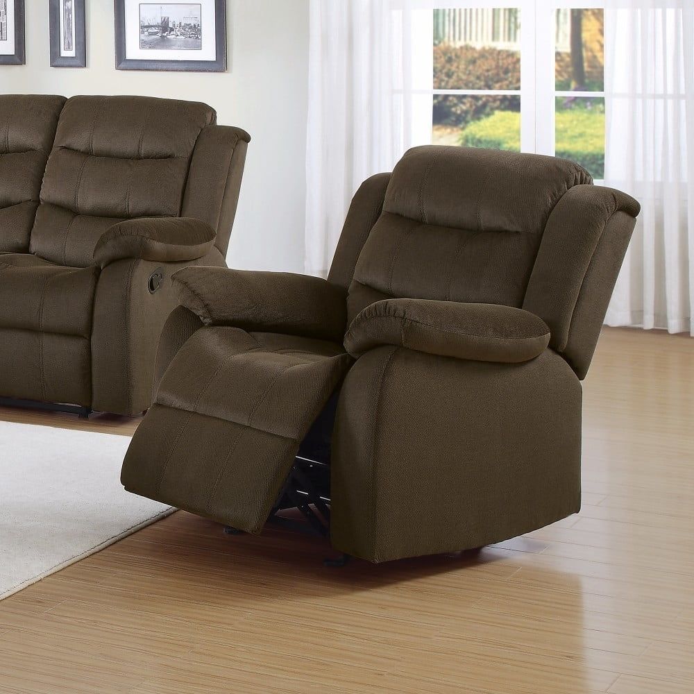 Chocolate Velvet Transitional Glider Recliner