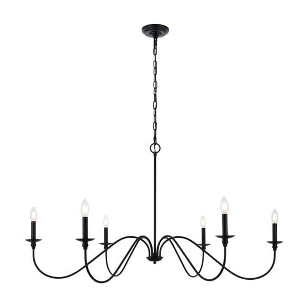 Rohan Matte Black 48" Iron Adjustable Chandelier