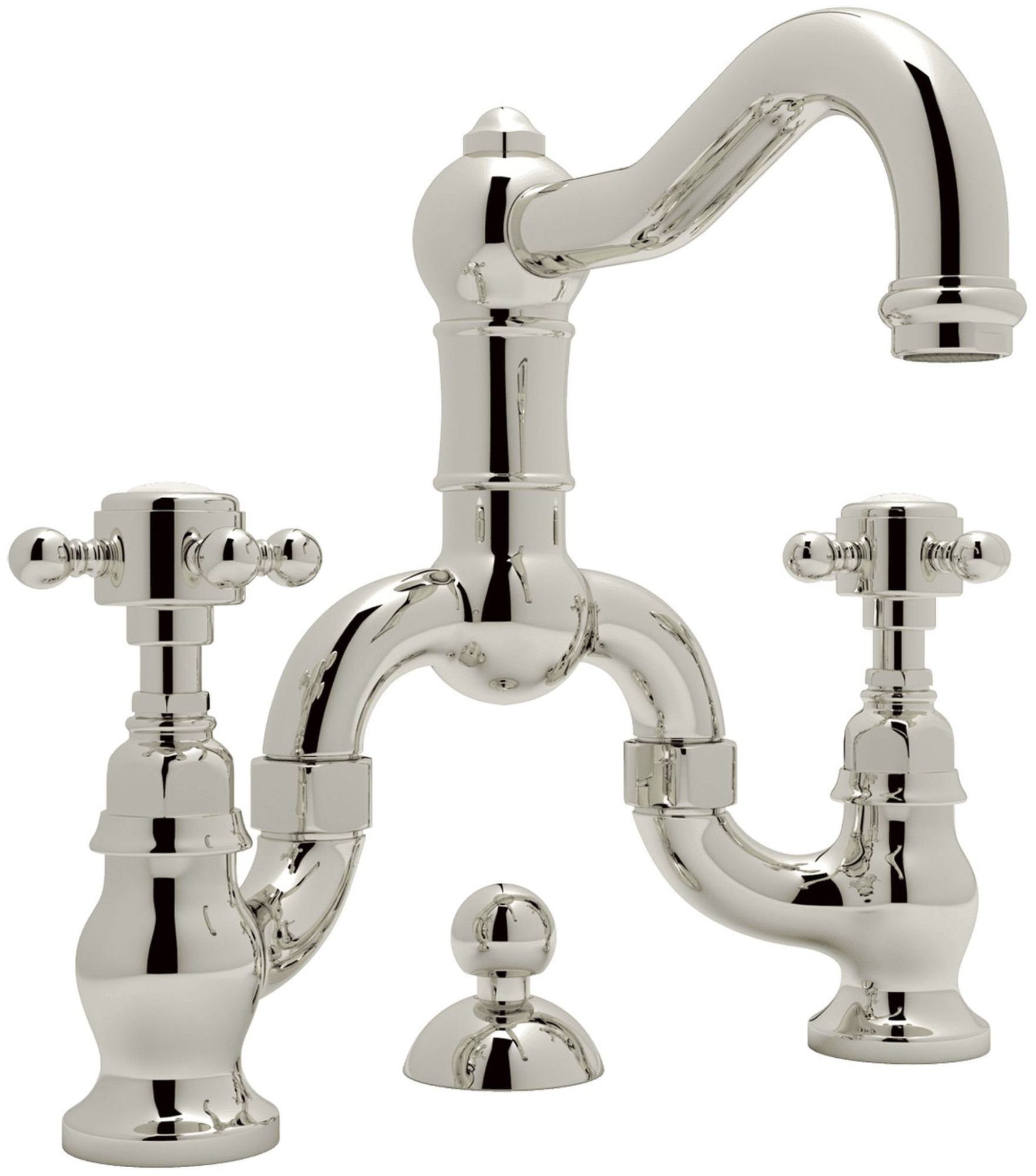 Classic Elegance 8'' Polished Nickel Widespread Bathroom Faucet