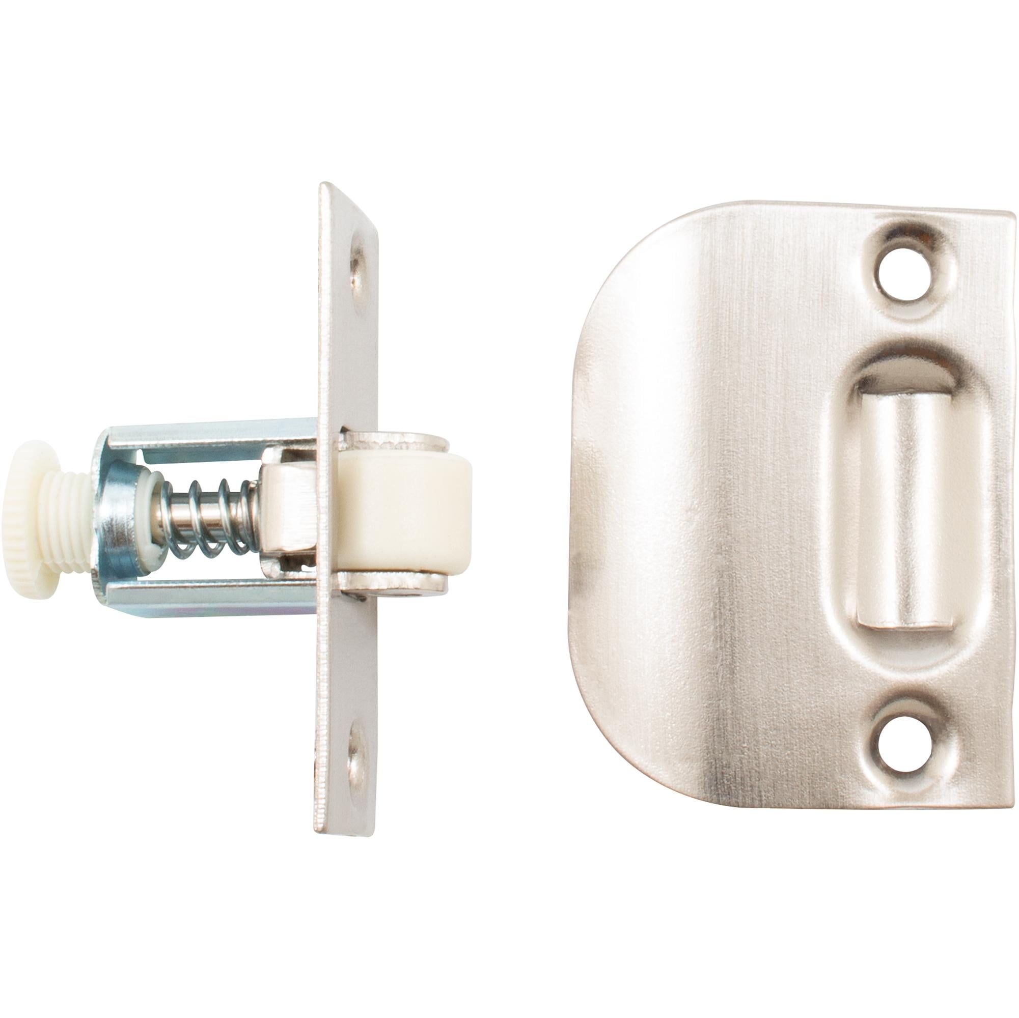 Satin Nickel Roller Catch with Spring Mechanism