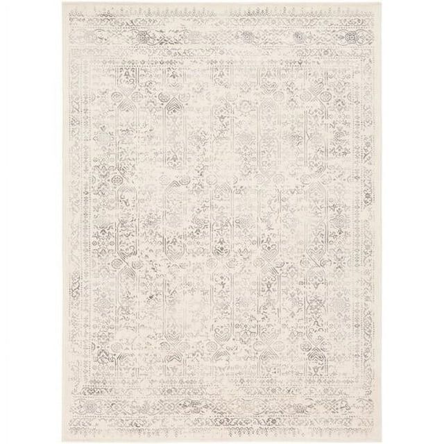 Reversible Easy-Care Gray Synthetic 9' x 12' Area Rug