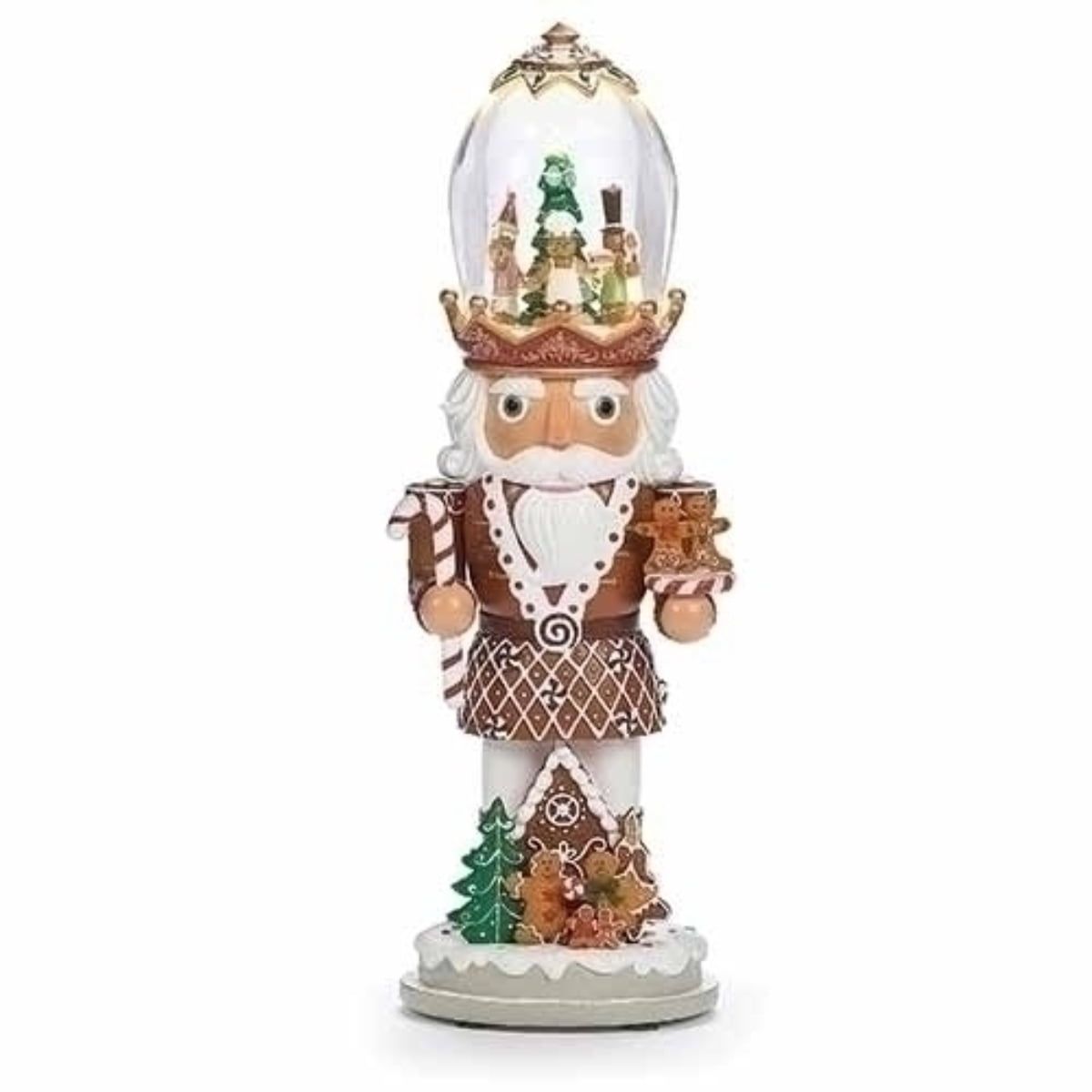 15.5" LED Lighted Musical Gingerbread Nutcracker Christmas Decor