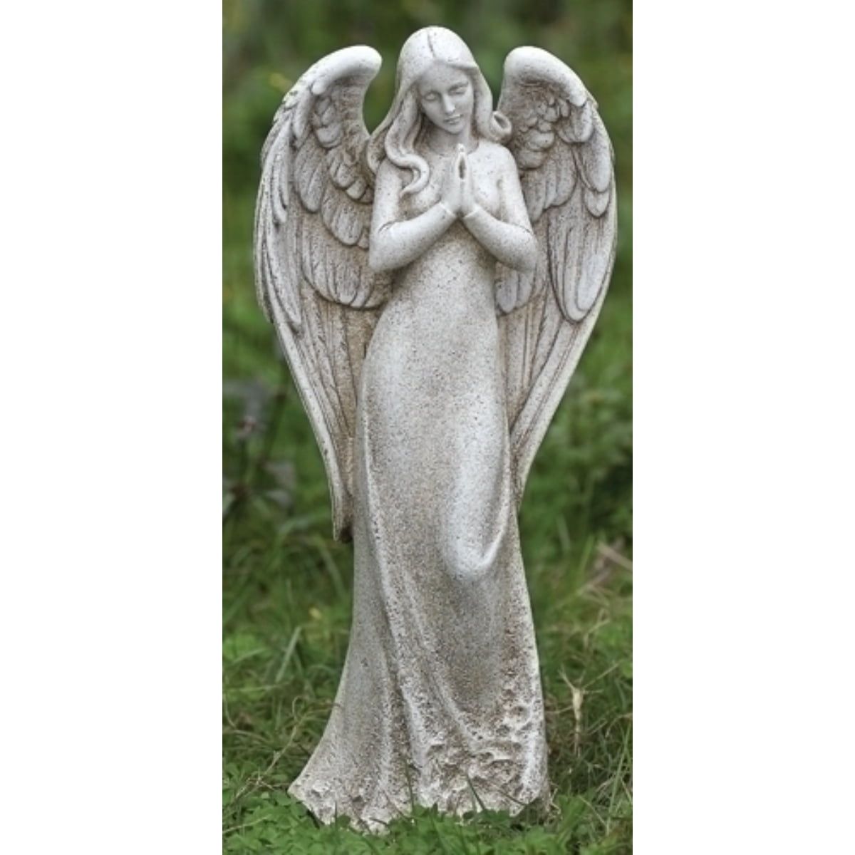 14.5" Praying Angel Resin Stone Garden Statue