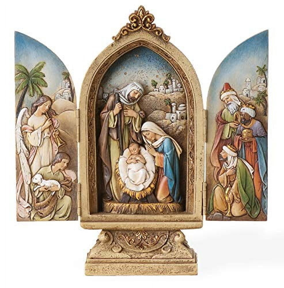 9-Inch Resin Holy Family Nativity Triptych