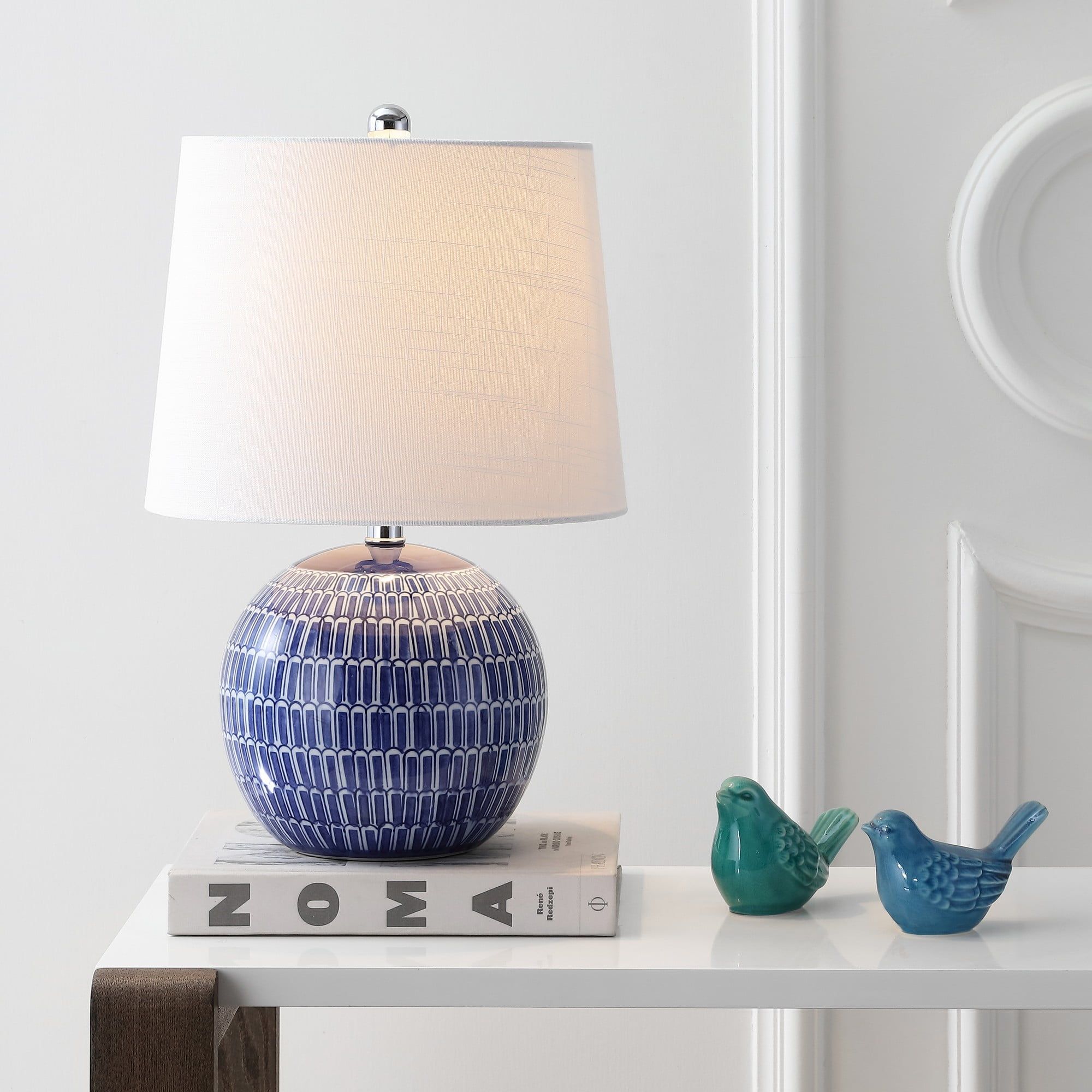 Ronald 21" Navy Blue Ceramic LED Table Lamp