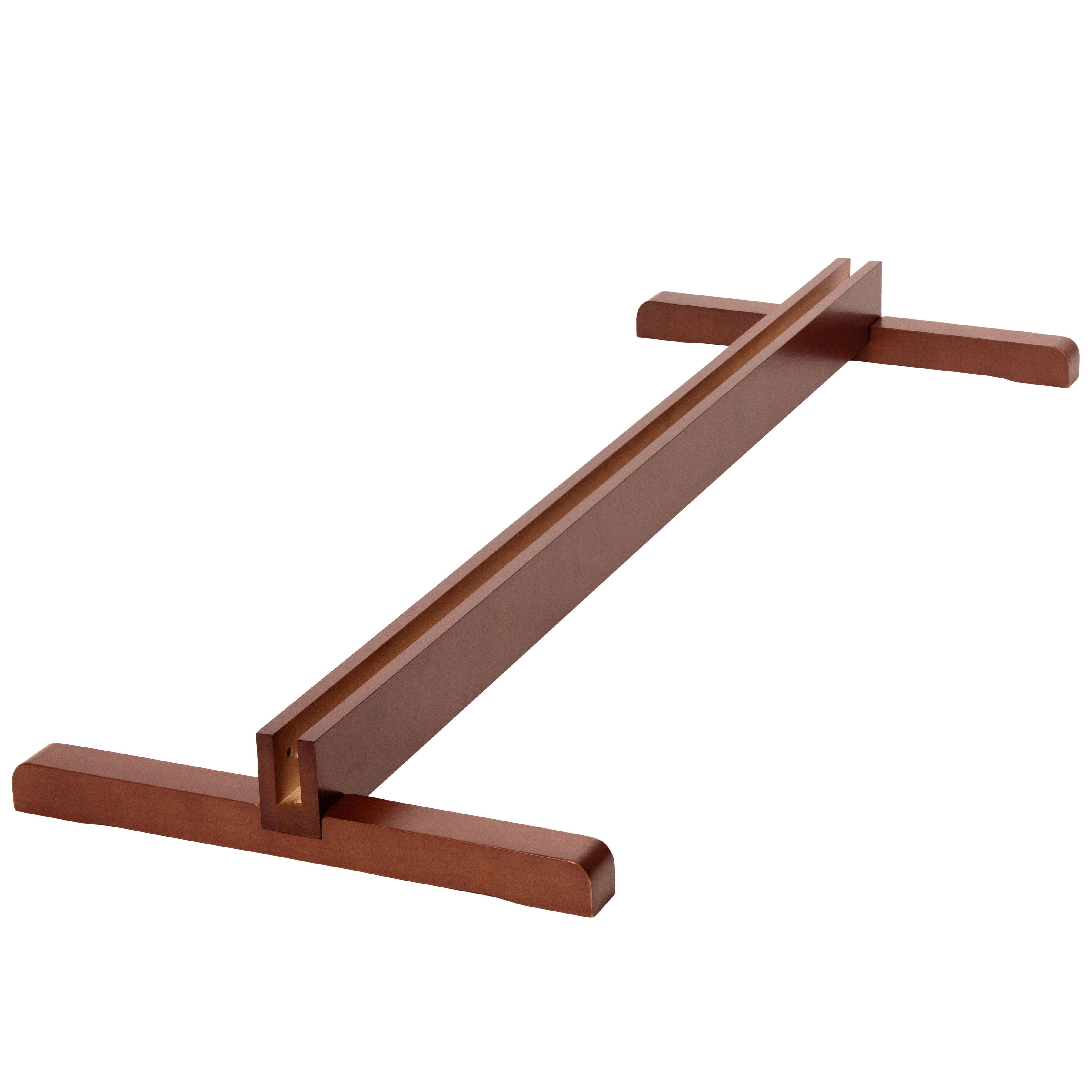 Walnut Stained 3-Panel Floor Standing Room Divider Stand