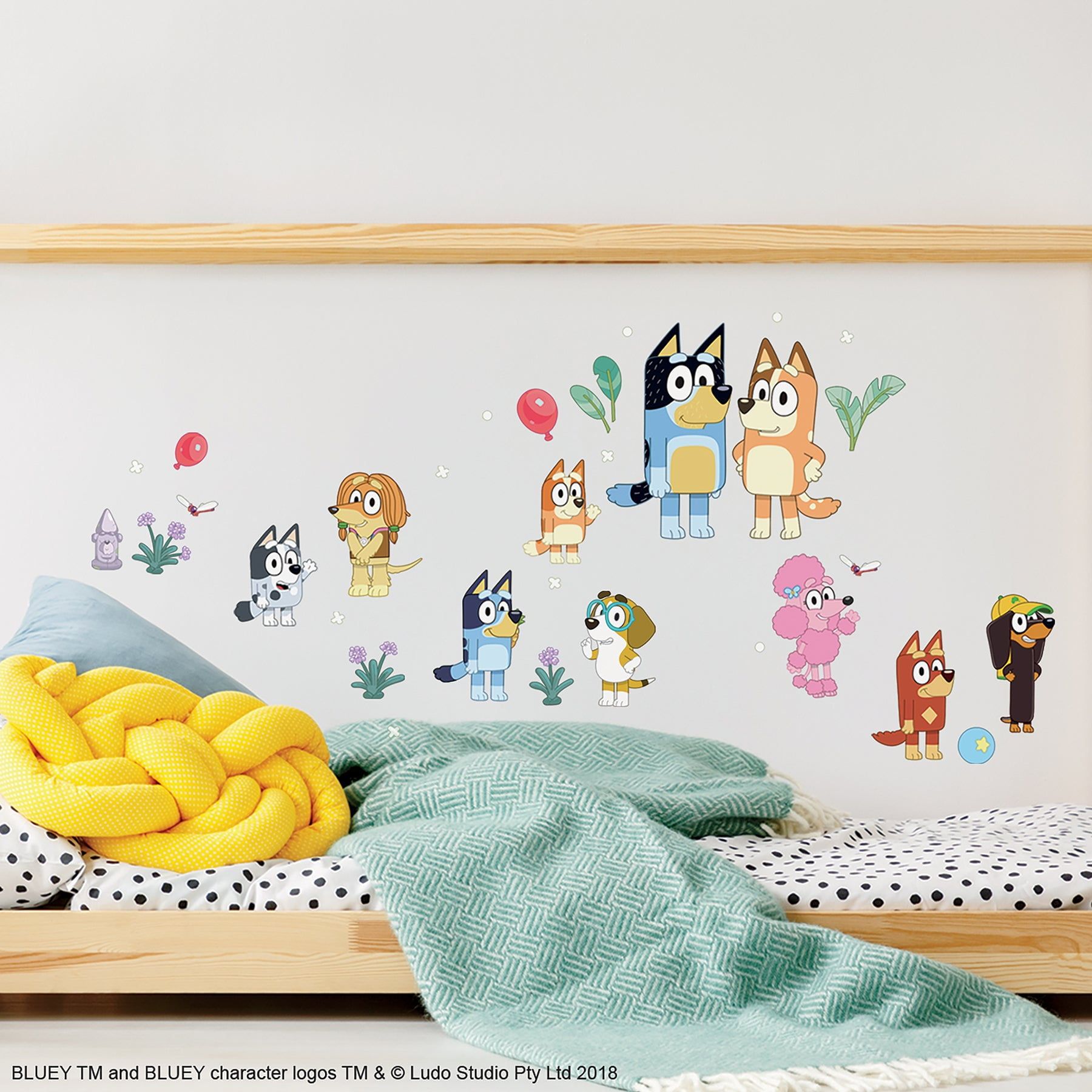 Bluey Family & Friends Peel and Stick Wall Decals Set