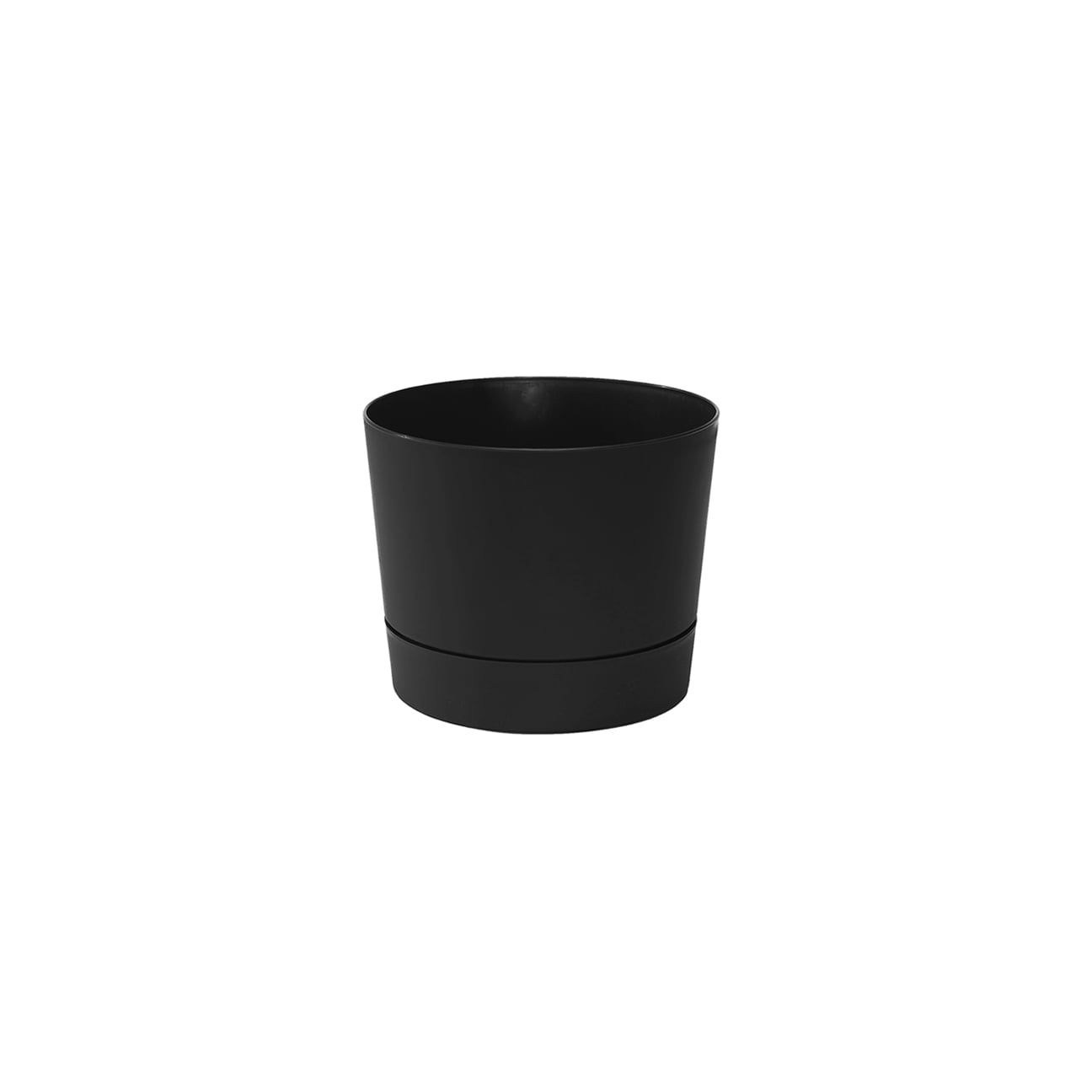 Matte Black Mid-Century Modern Low Profile Cylinder Planter, 4.5"