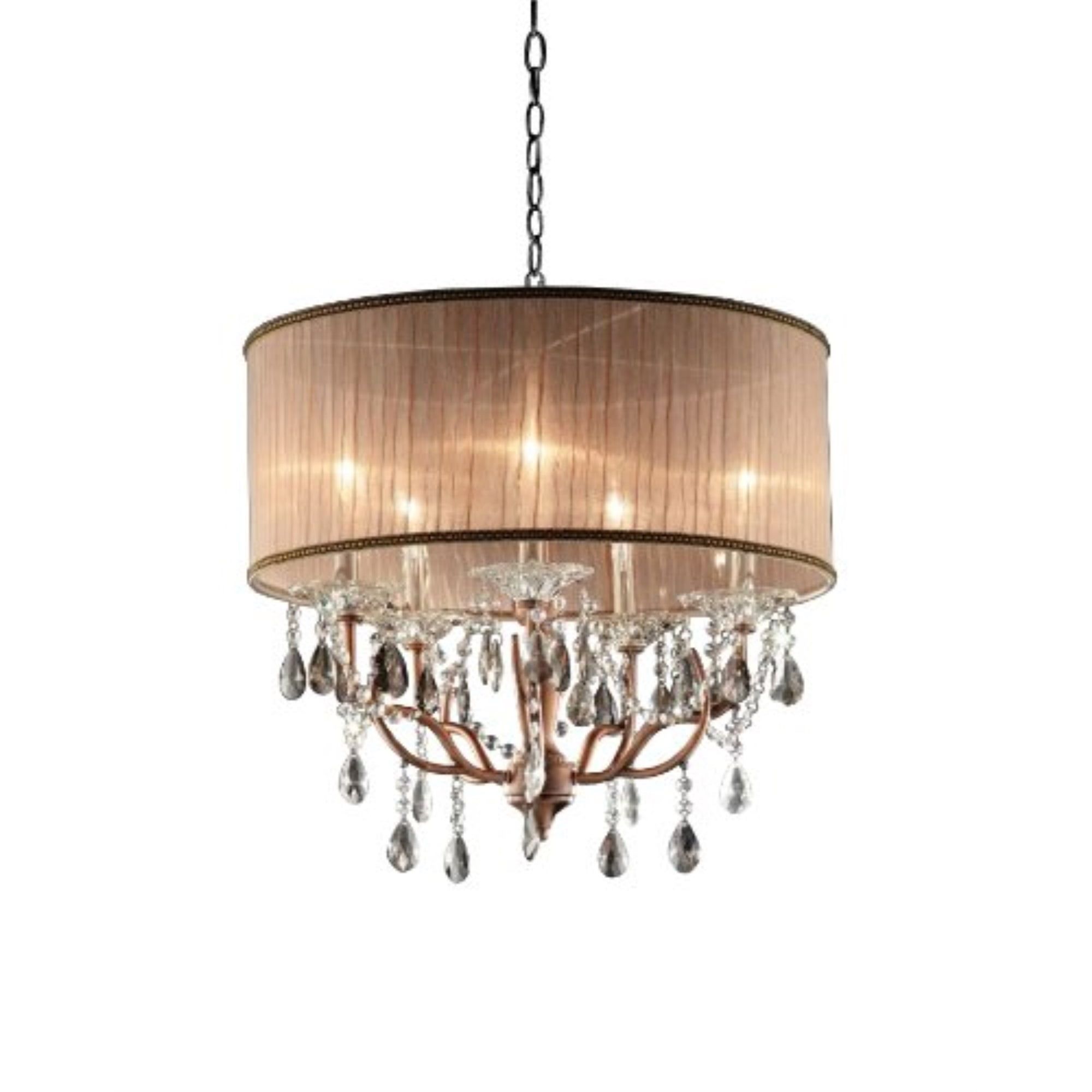 Rosie Rose Gold Crystal Drum Chandelier