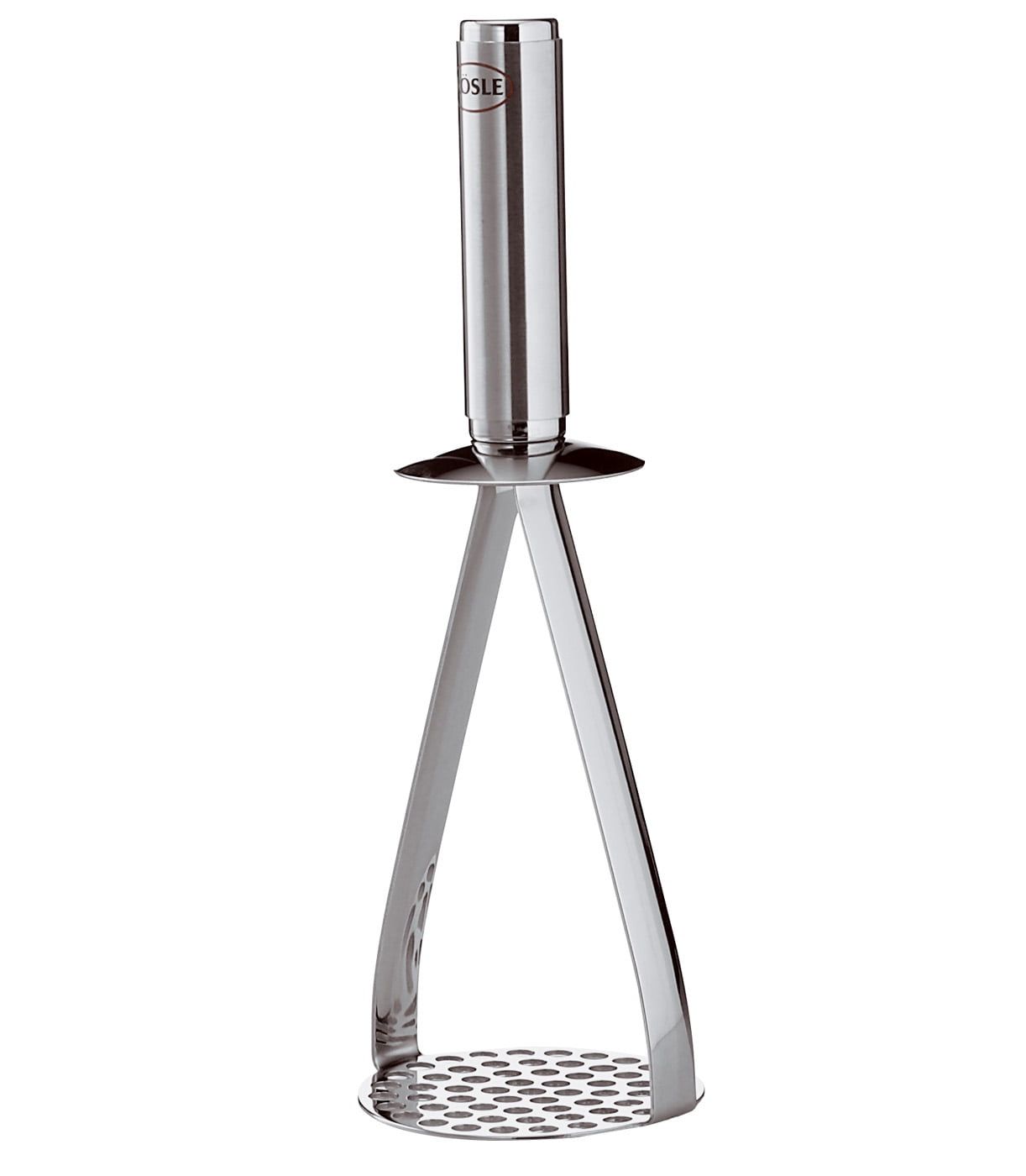 Silver Stainless Steel Round Potato Masher, 10.2 inches