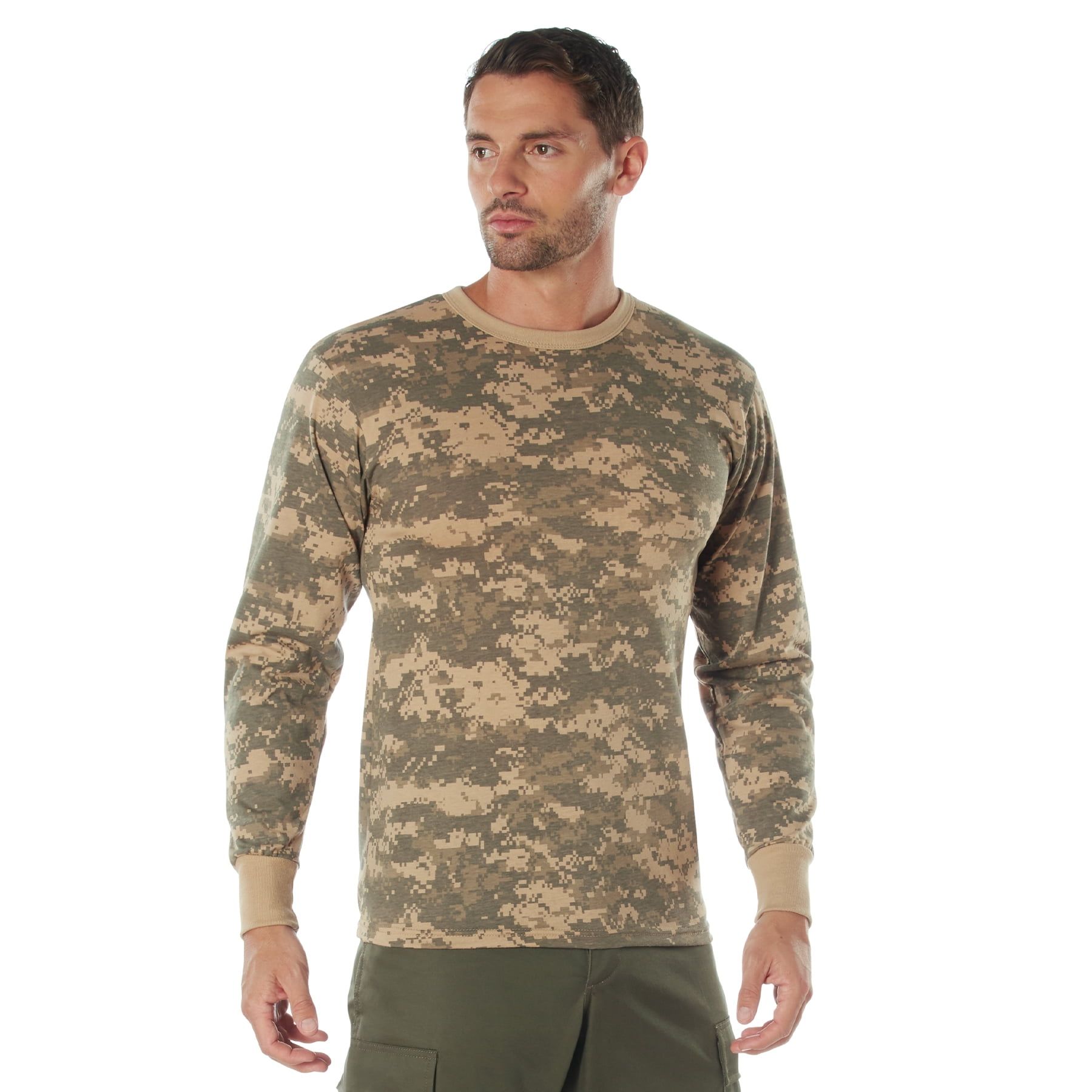 Small ACU Digital Camo Cotton Blend Long Sleeve T-Shirt