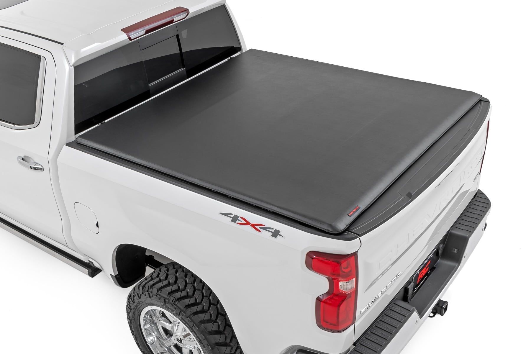 Rough Country Black Soft Roll-Up Truck Bed Cover for 5'10" Bed