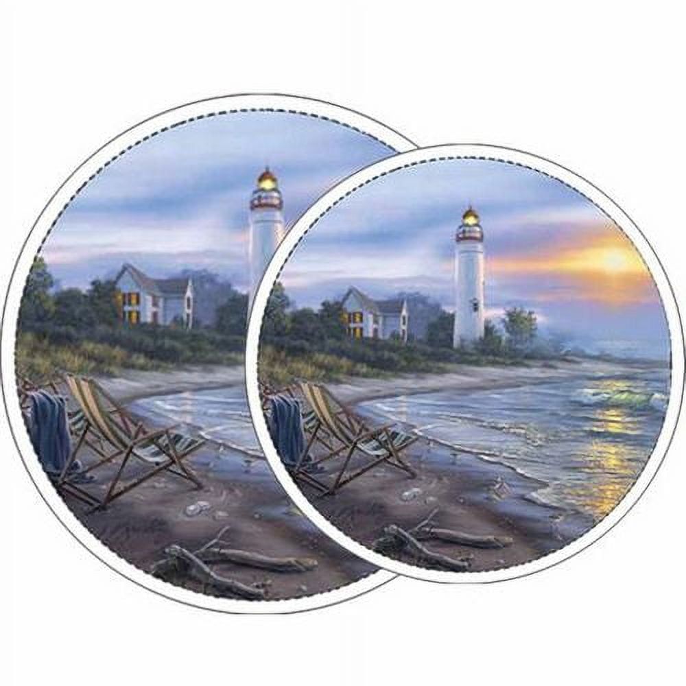Lighthouse Scenic Tin Electric Burner Covers Set of 4