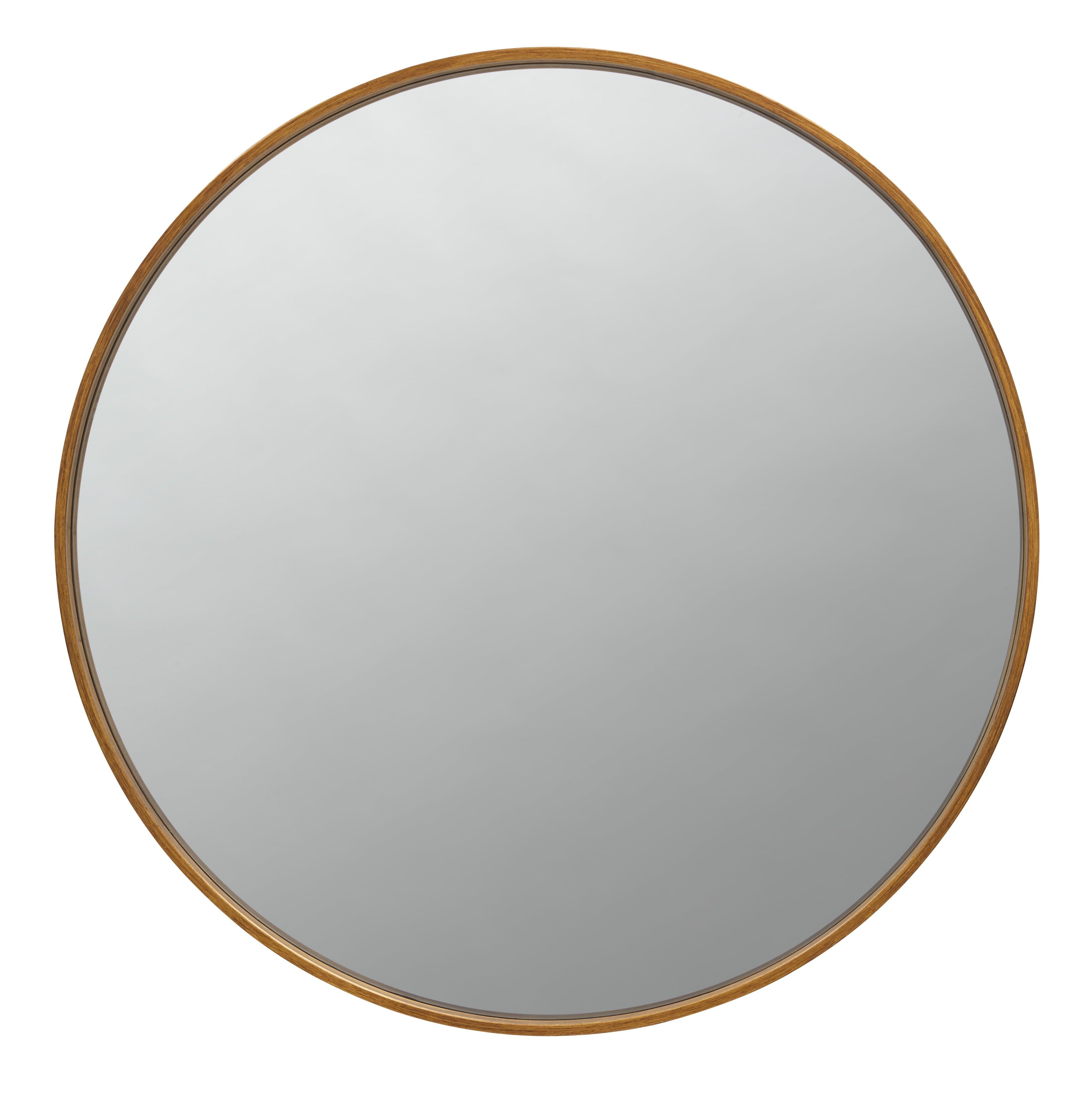 Large Round Gold Metal Frame Mirror