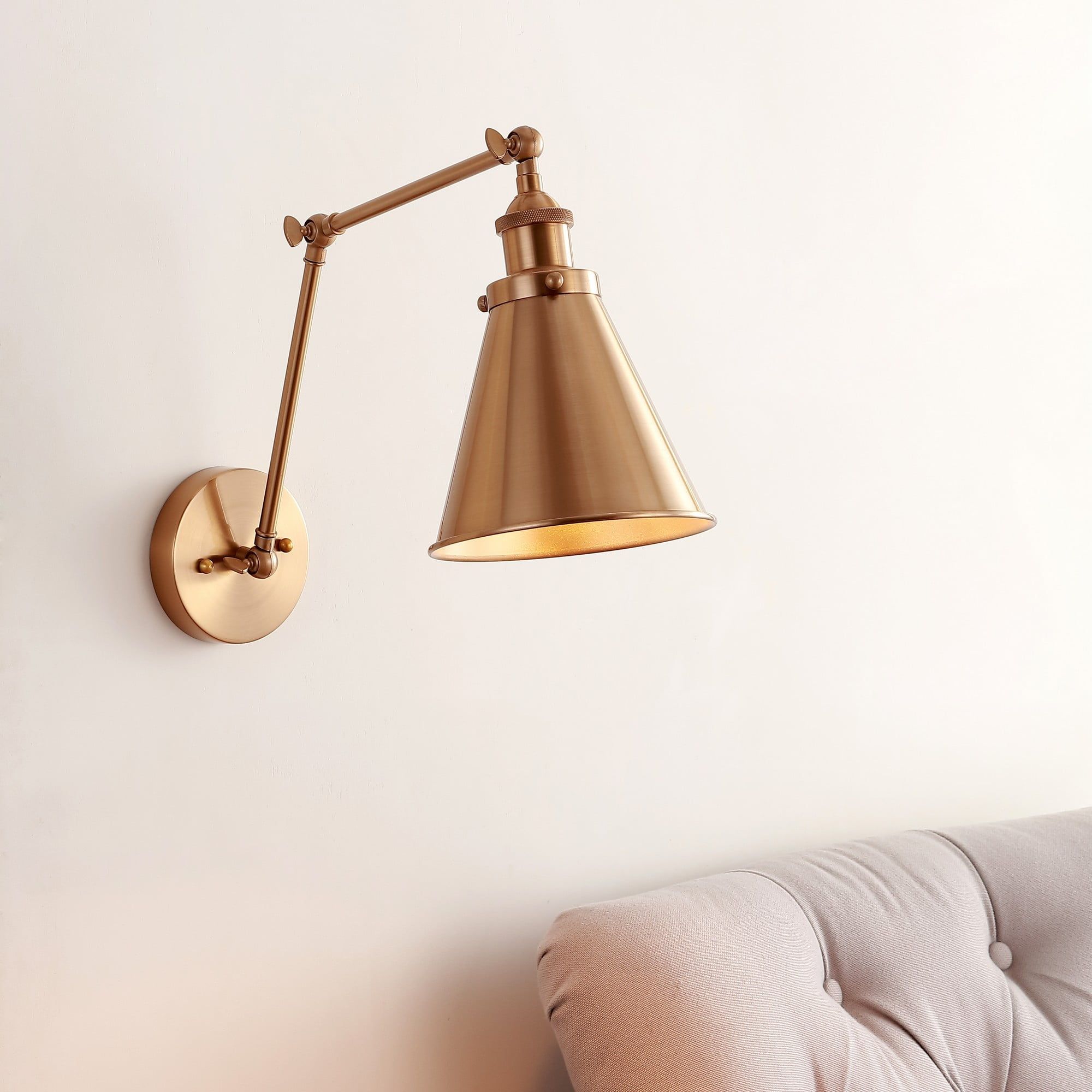 Brass Gold Adjustable Arm LED Wall Sconce